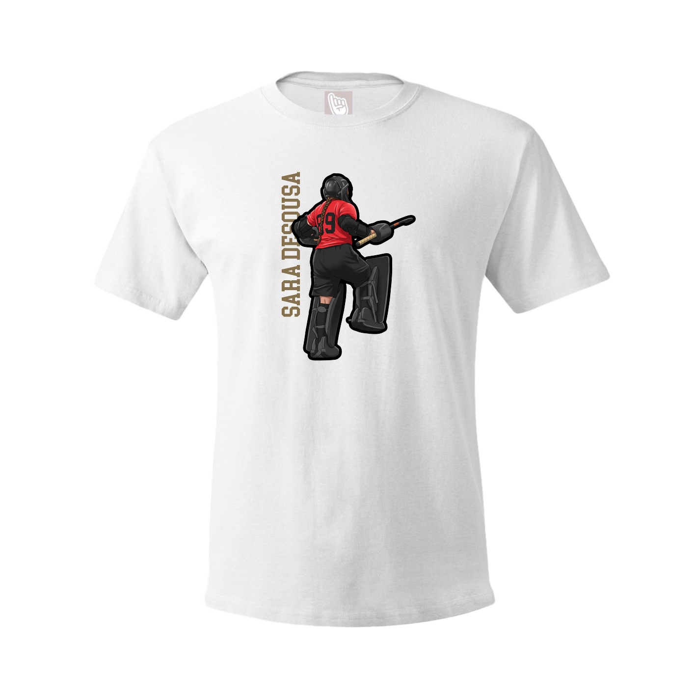 Youth Tee — Name Vertical in White