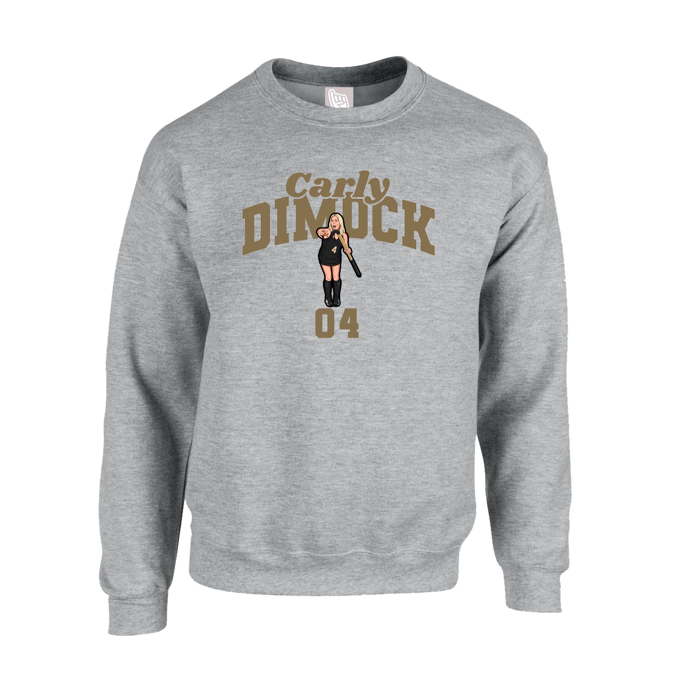 Fleece Crew — Signature Arch in Grey