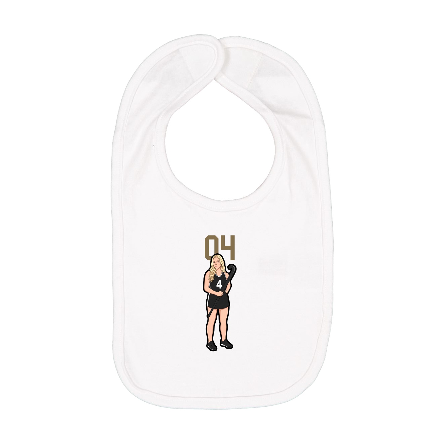 Infant Bib — Number Top in White