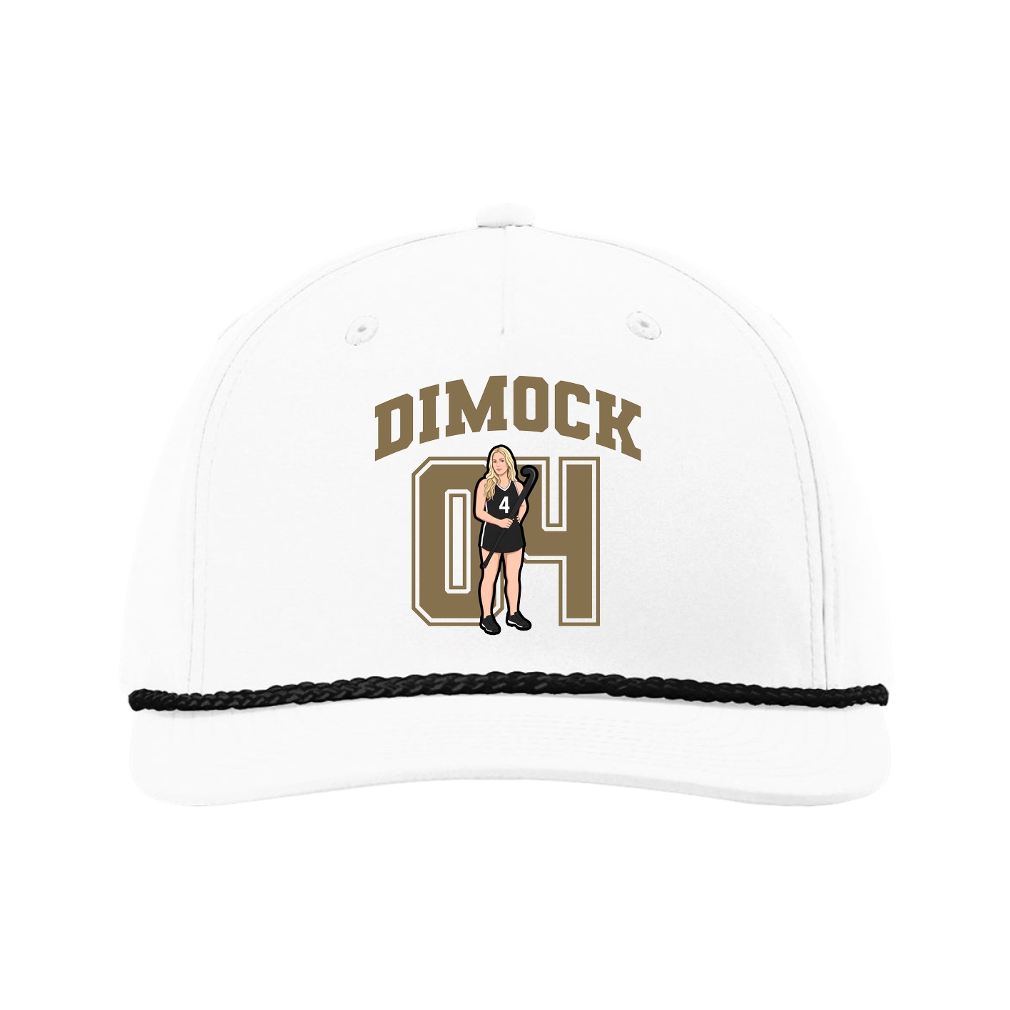 Five-Panel Classic Rope Cap — Number in White