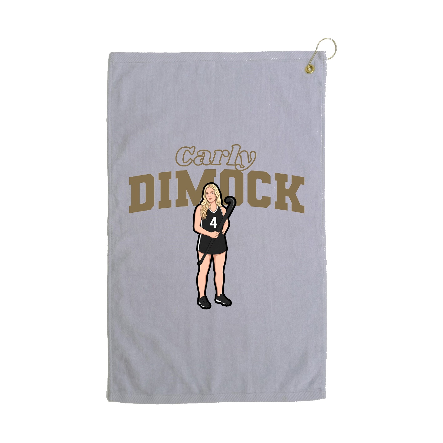 Golf Towel — Name Arch in Grey