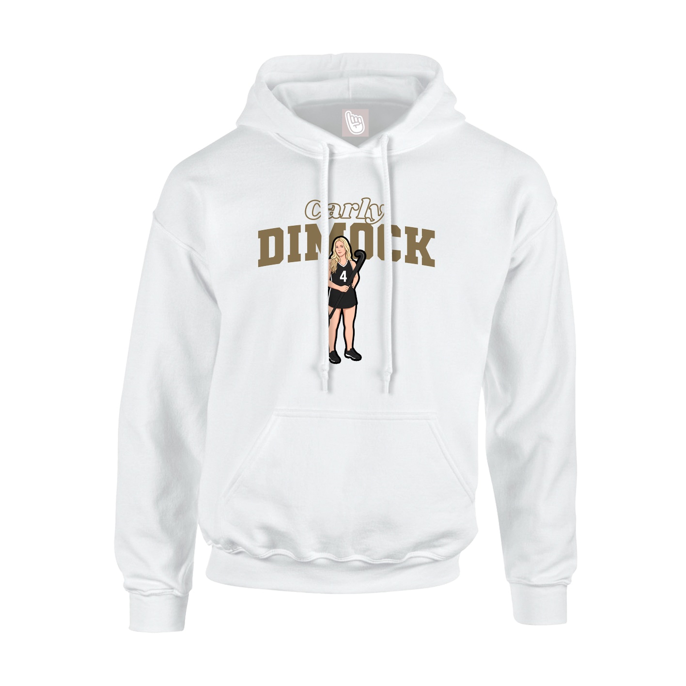 Youth Hoodie — Name Arch in White