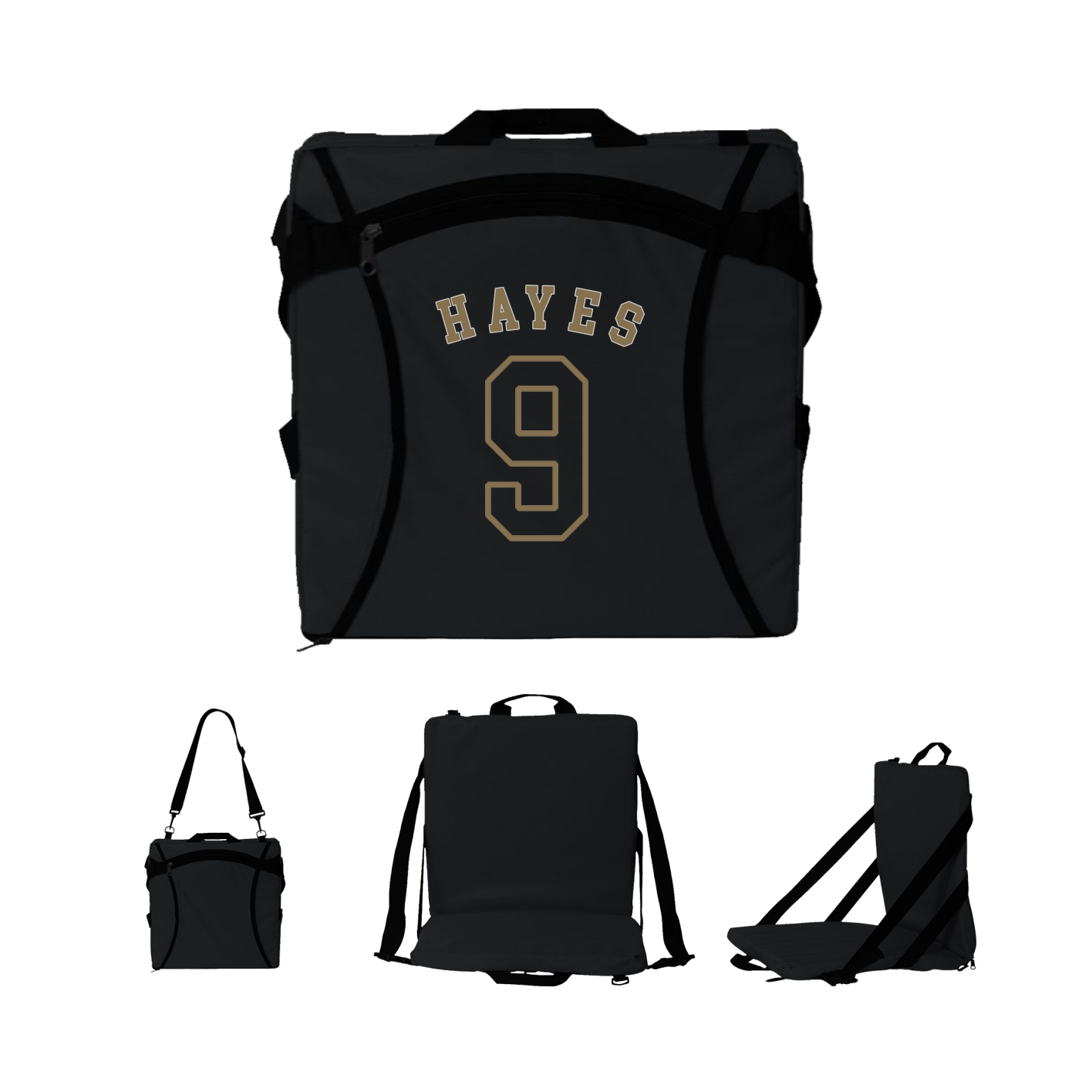 Folding Stadium Seat — Shirsey Arch in Black