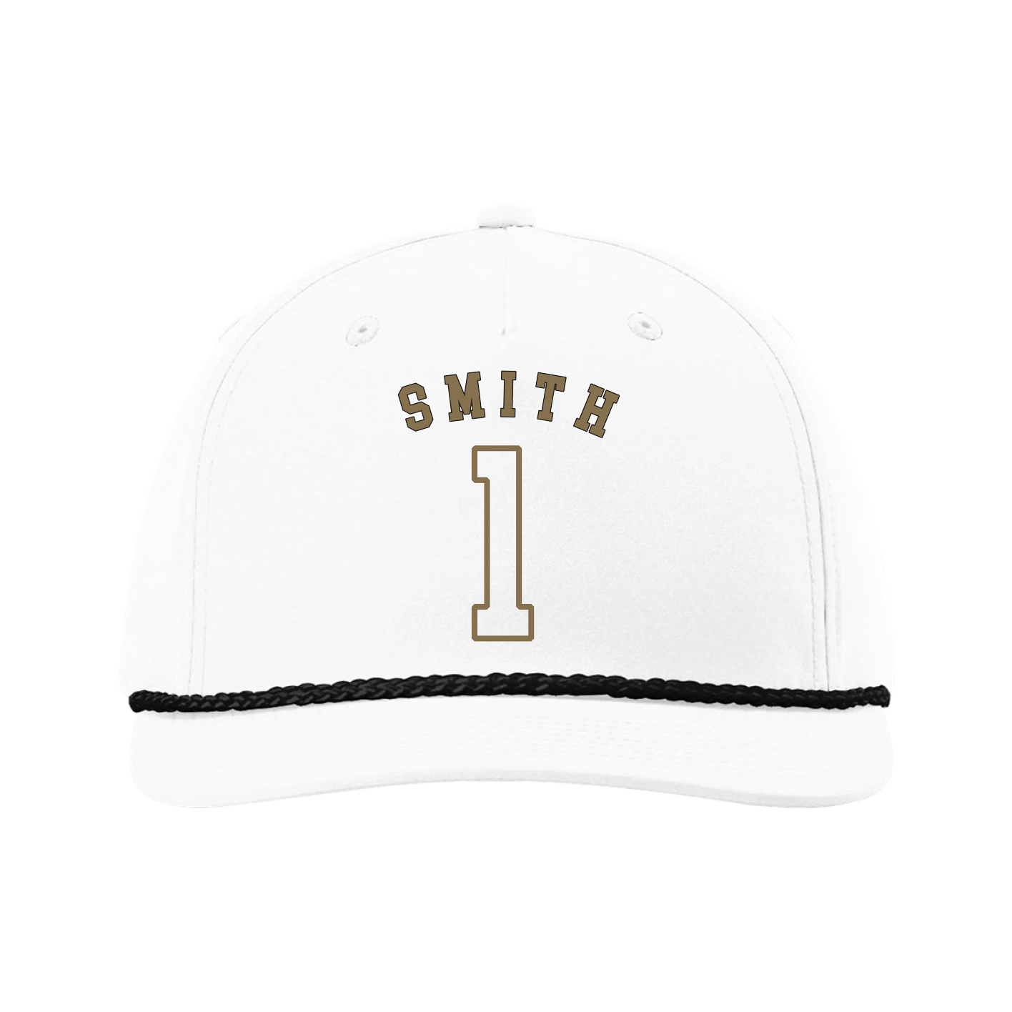 Five-Panel Classic Rope Cap — Shirsey Arch in White