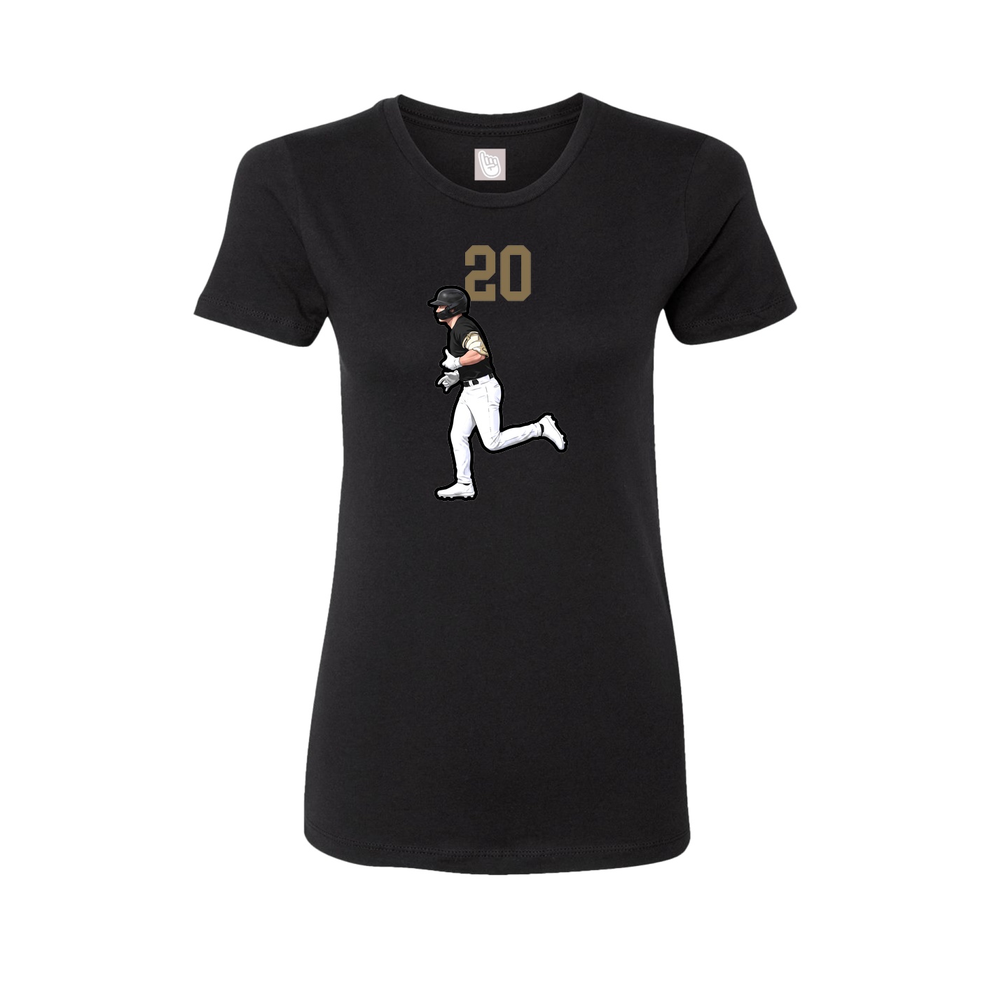 Fitted Women's Tee — Number Top in Black