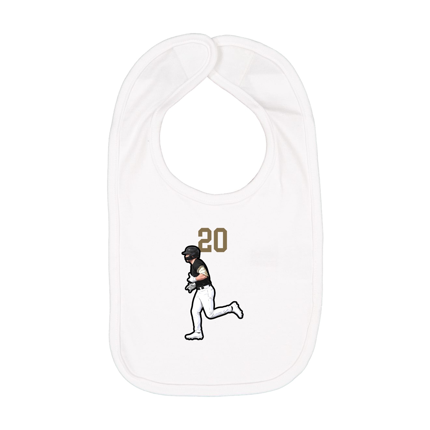 Infant Bib — Number Top in White