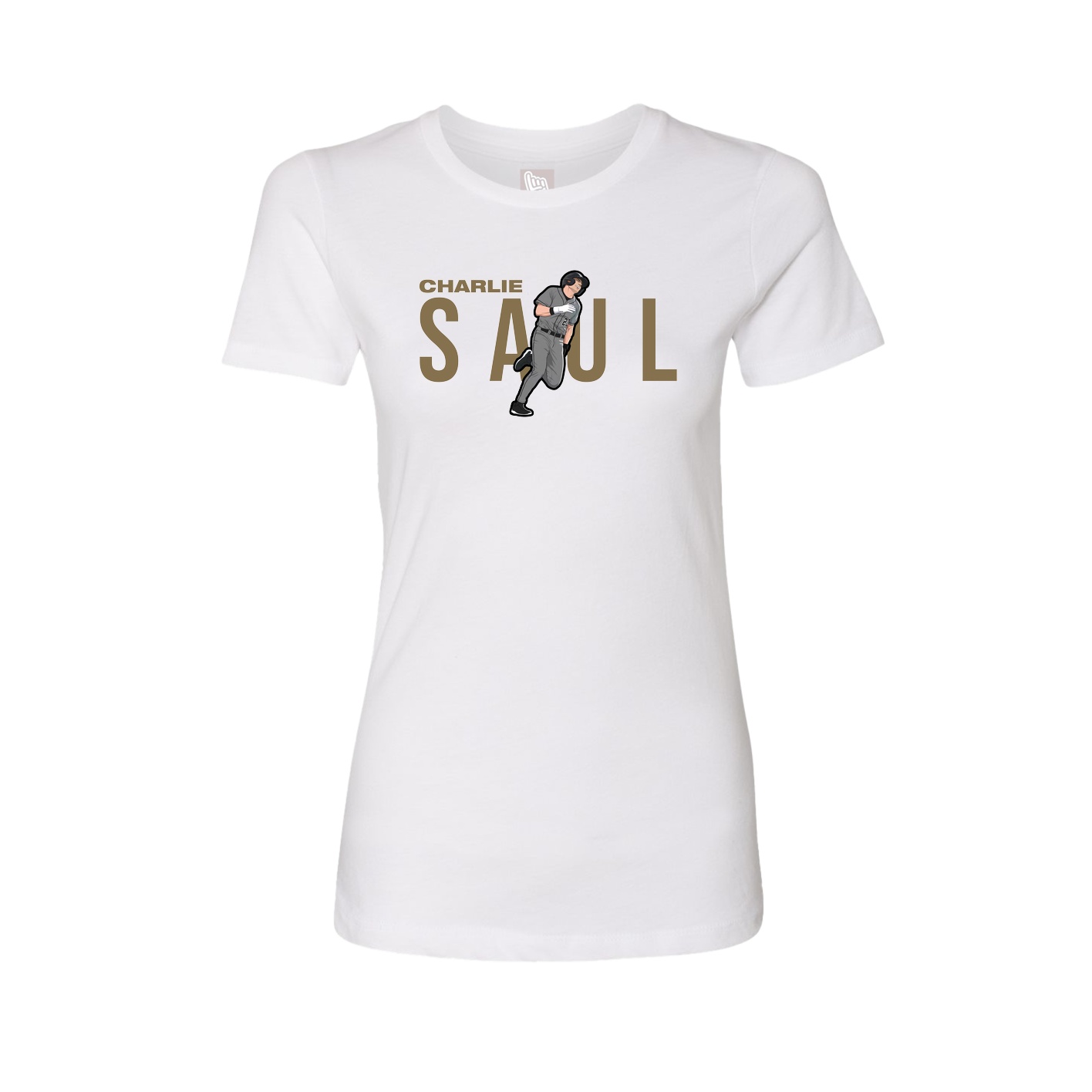 Fitted Women's Tee — Player Name in White