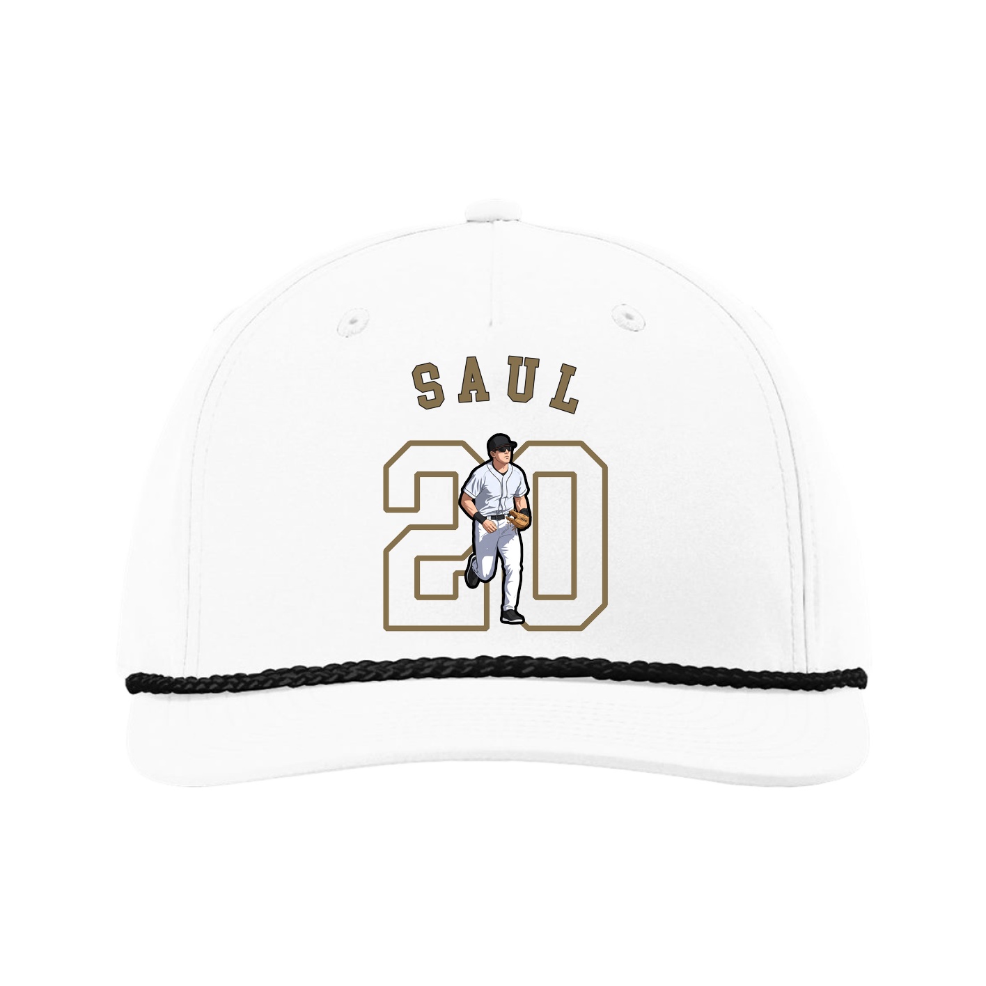 Five-Panel Classic Rope Cap — Shirsey Arch in White