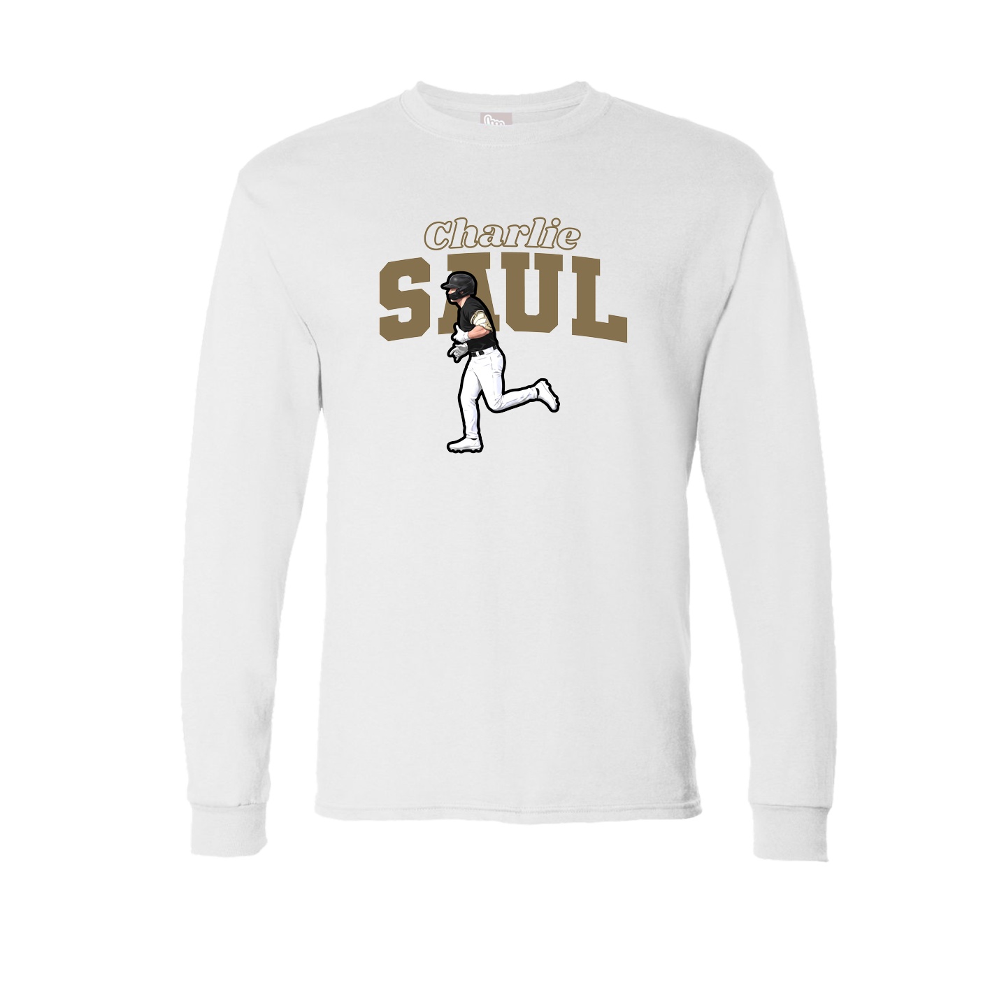 Long Sleeve Tee — Name Arch in White