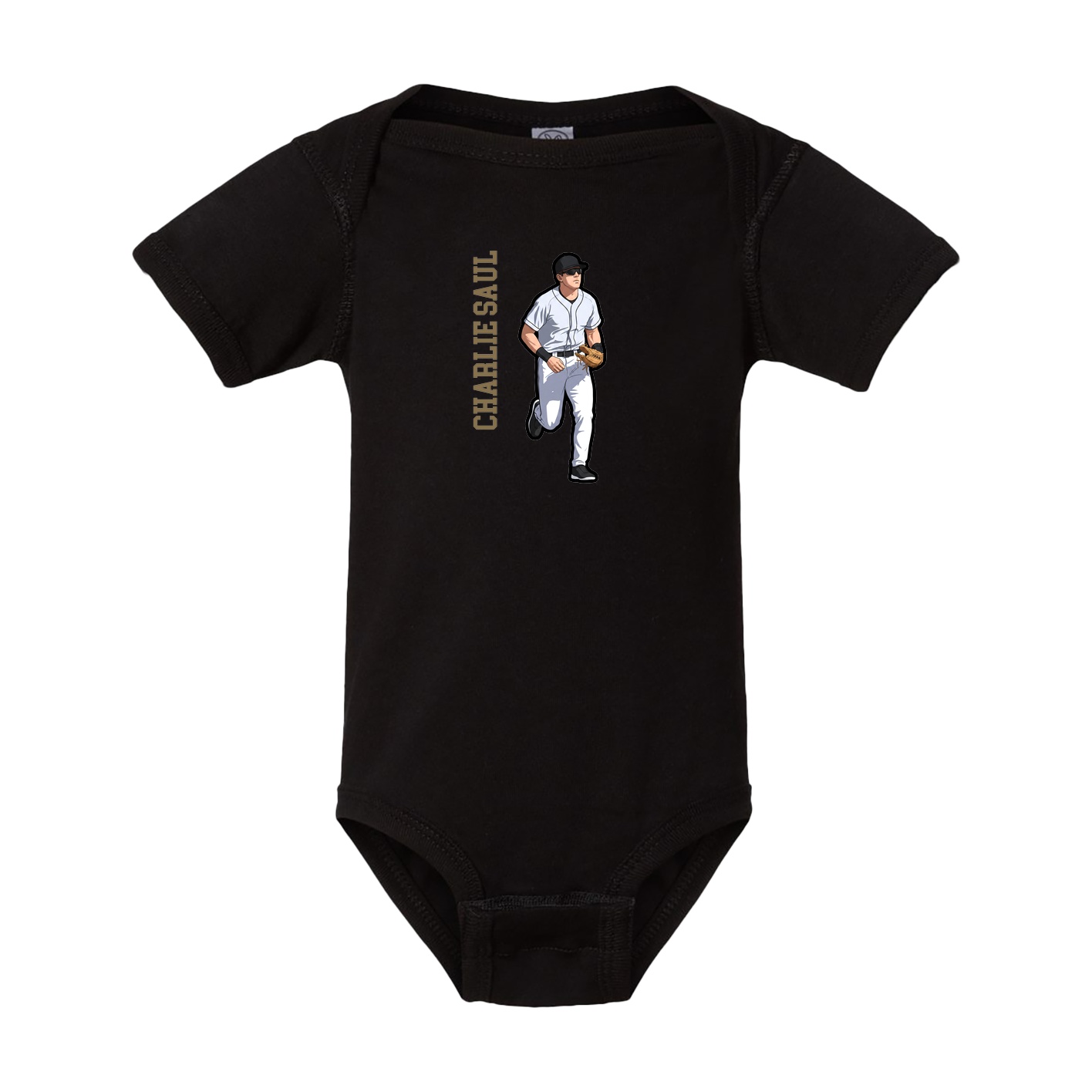Baby Onesie — Name Vertical in Black