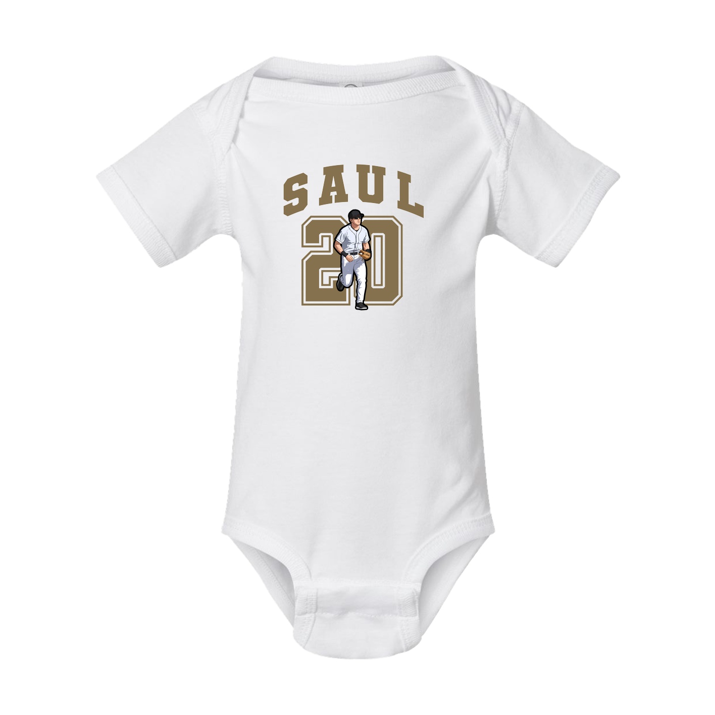 Baby Onesie — Number in White