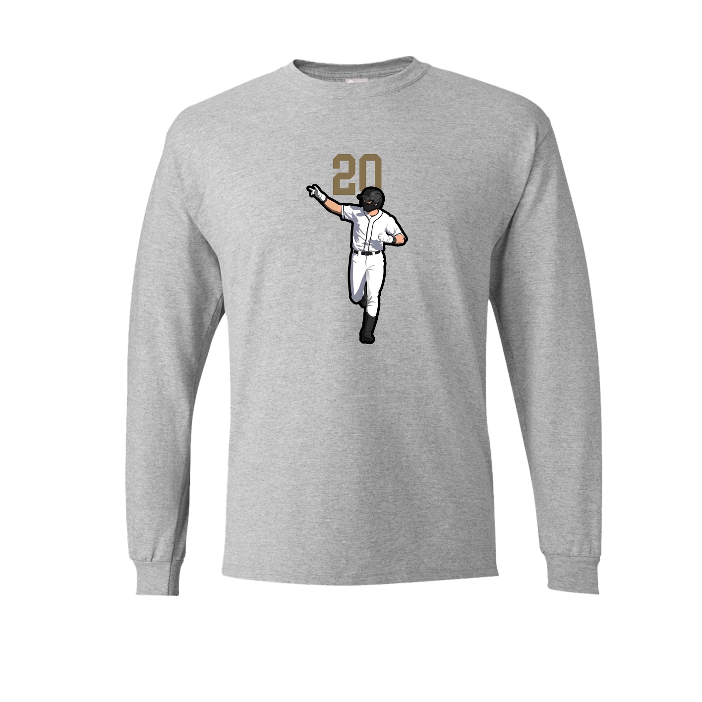 Long Sleeve Tee — Number Top in Grey