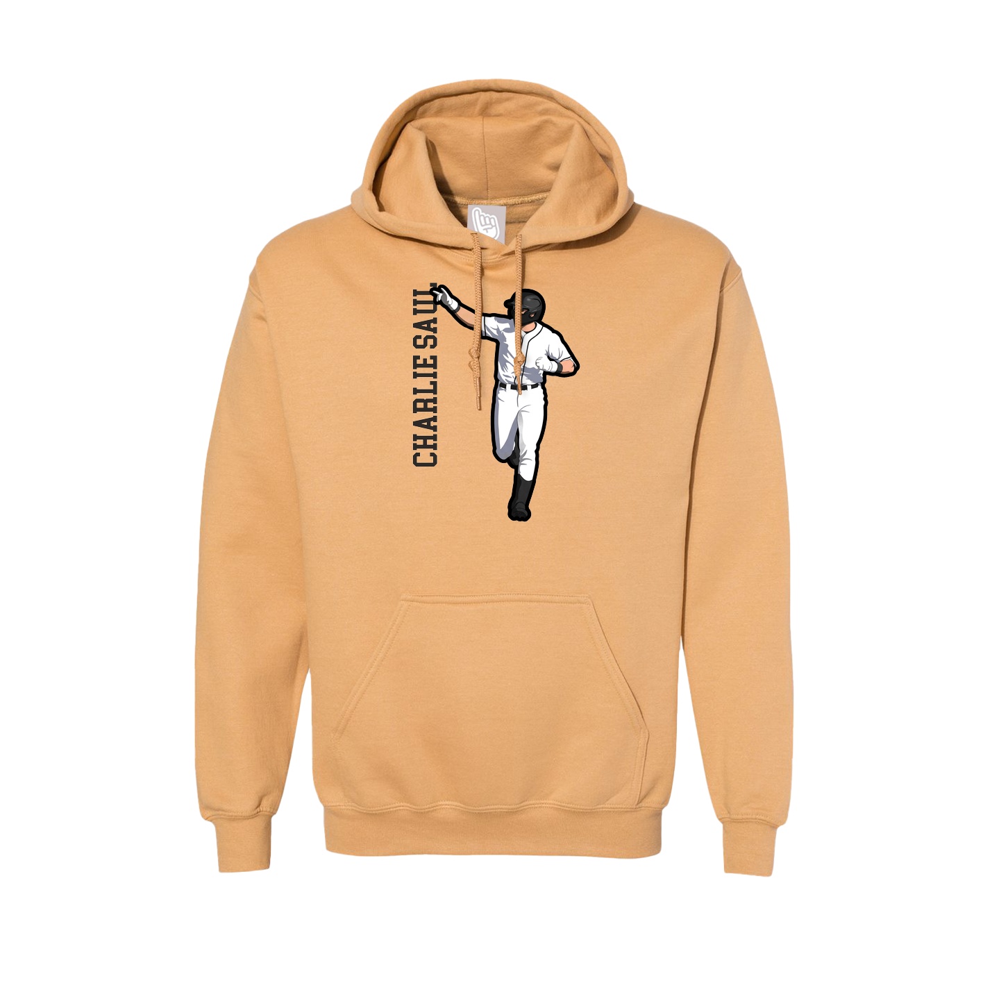 Hoodie — Name Vertical in Vegas Gold