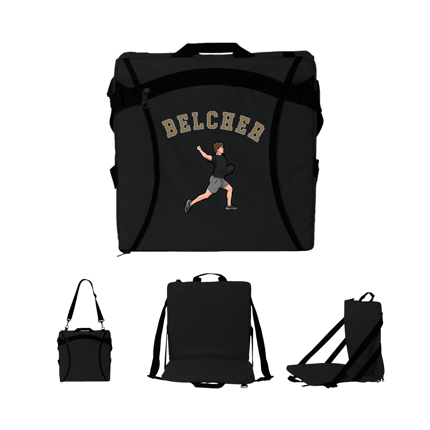 Folding Stadium Seat — Shirsey Arch in Black