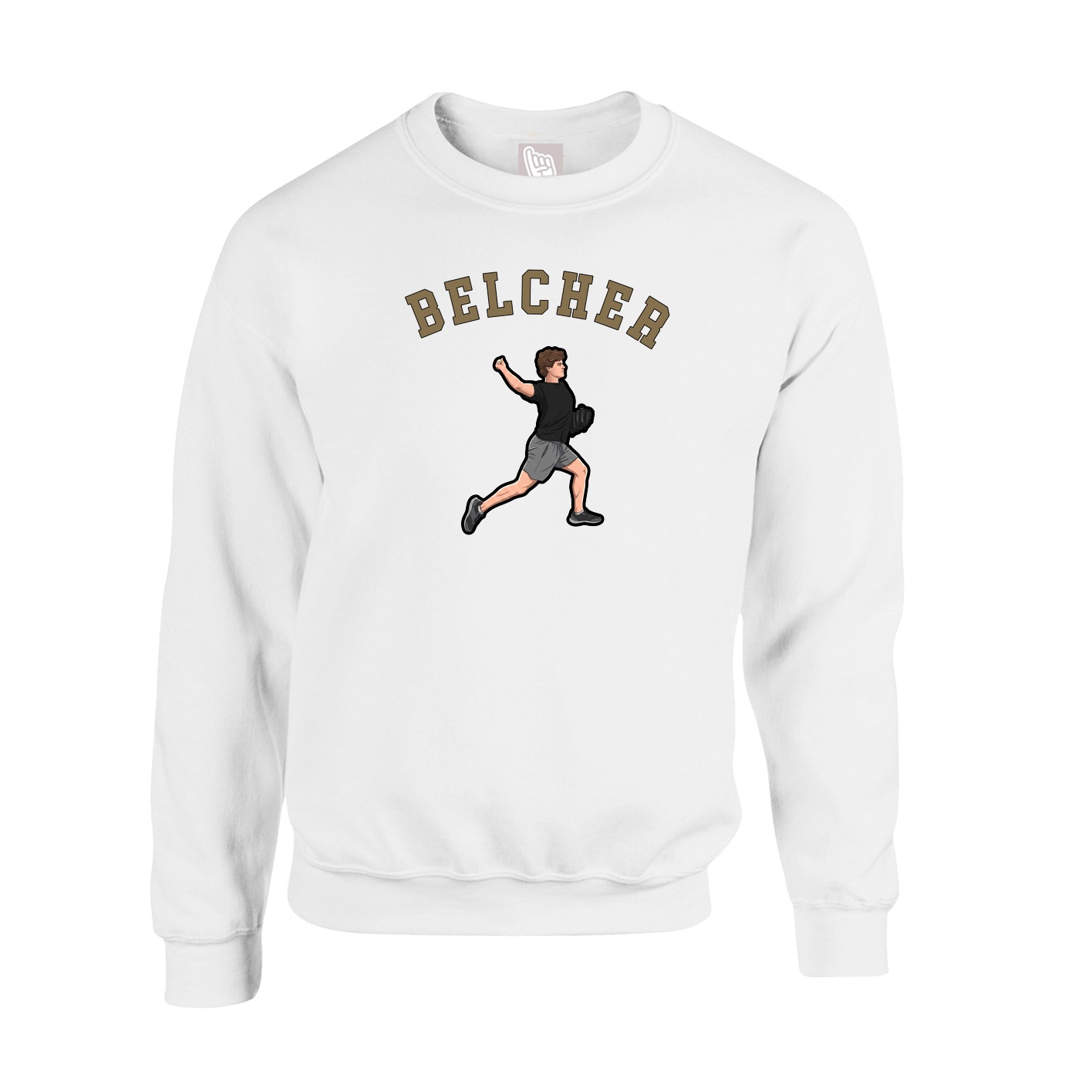 Fleece Crew — Shirsey Arch in White