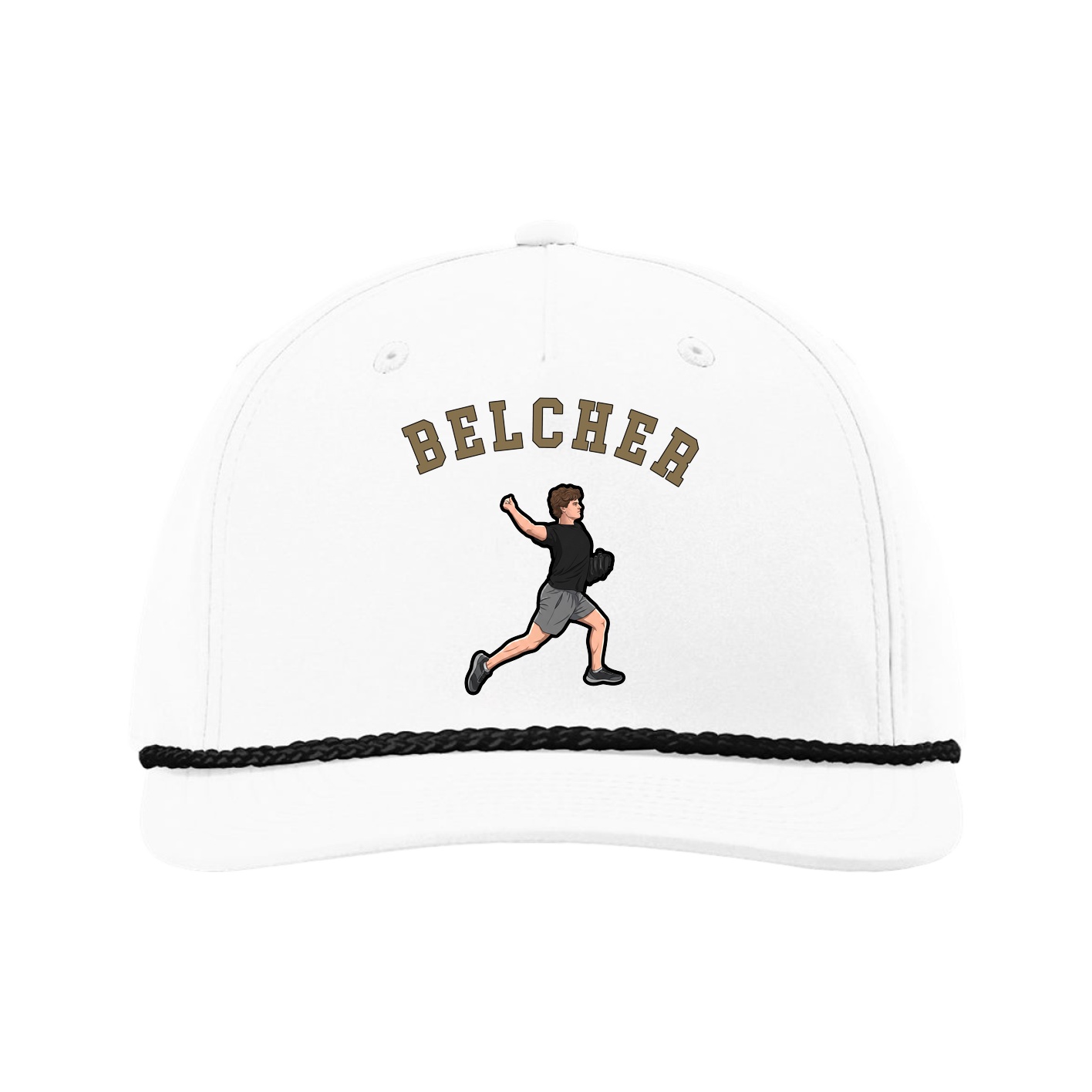 Five-Panel Classic Rope Cap — Shirsey Arch in White