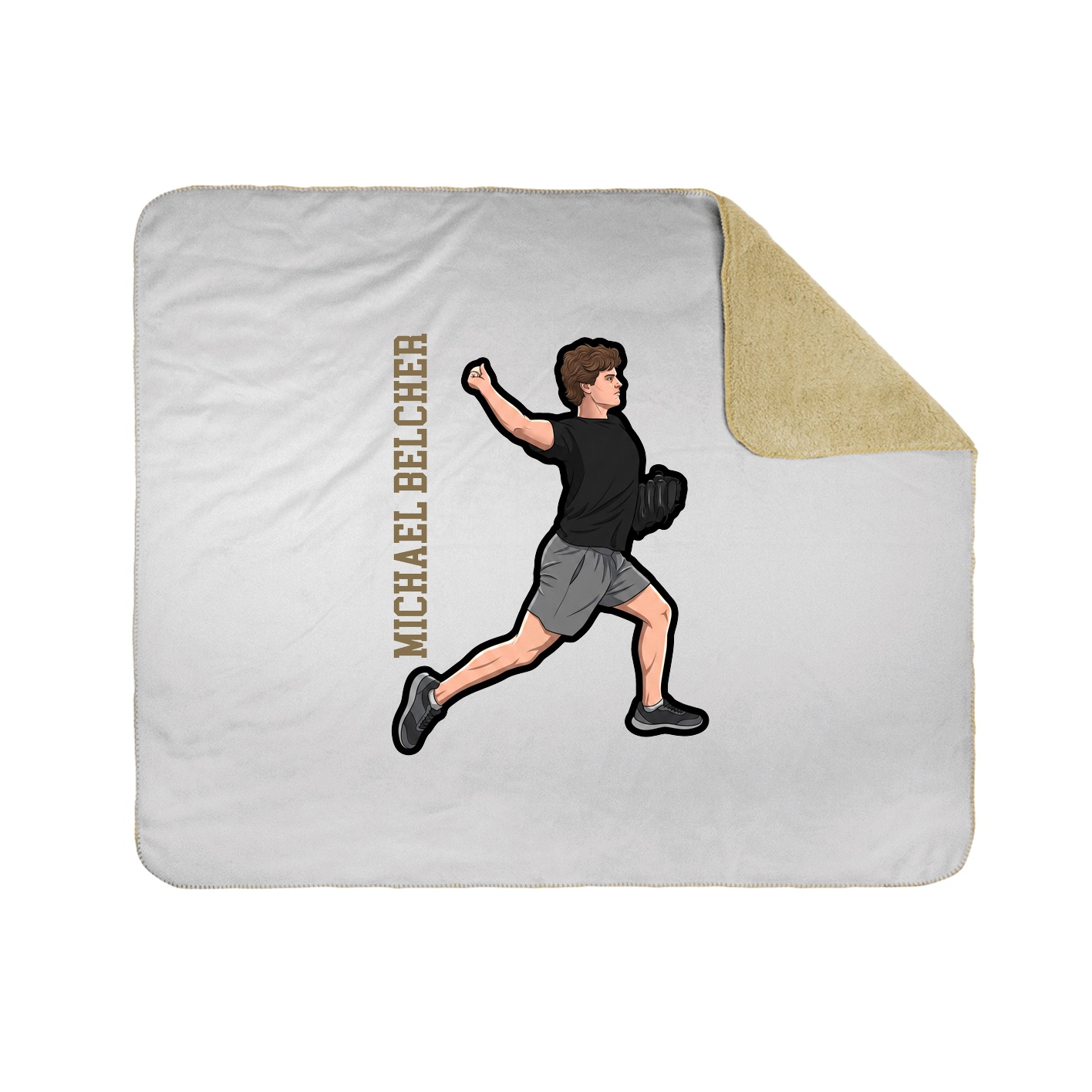 Throw Blanket — Name Vertical in White