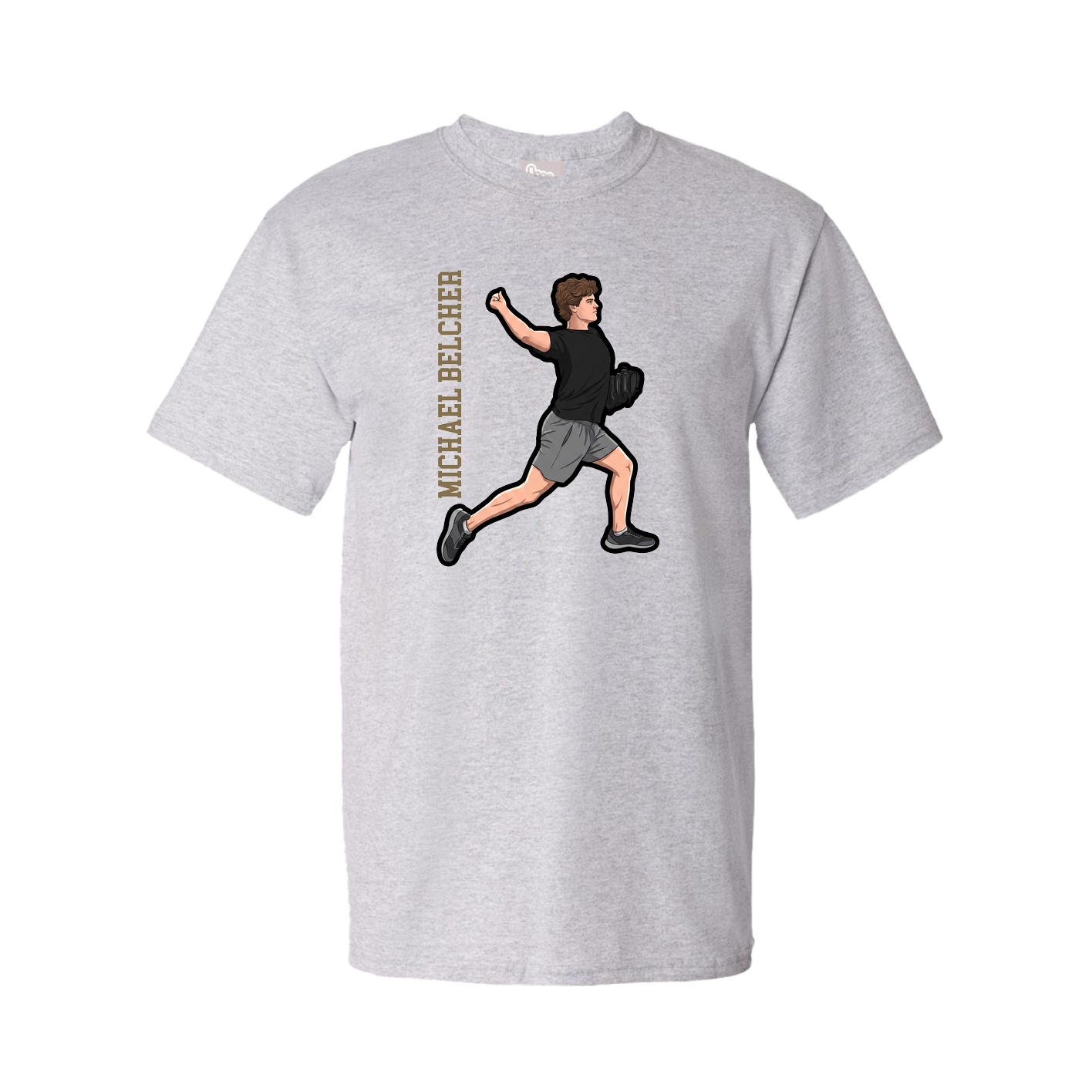 Tee — Name Vertical in Grey