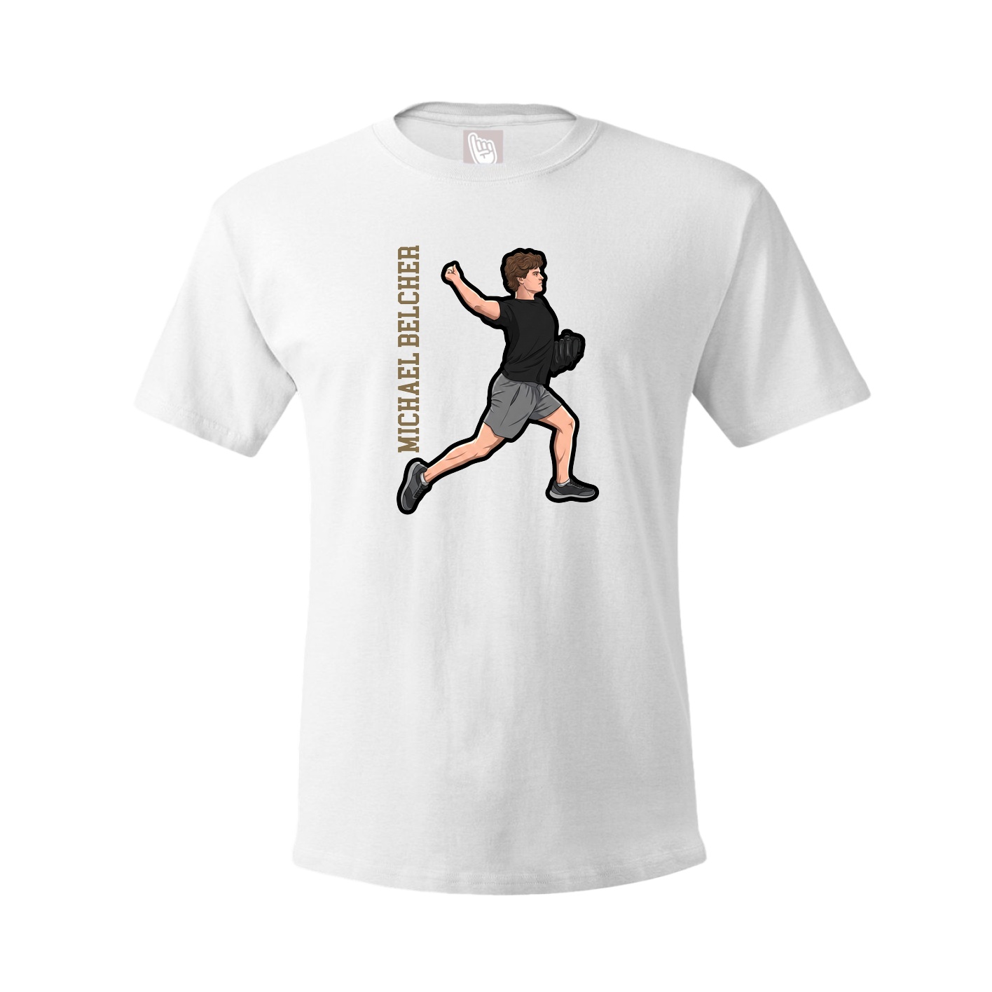 Youth Tee — Name Vertical in White