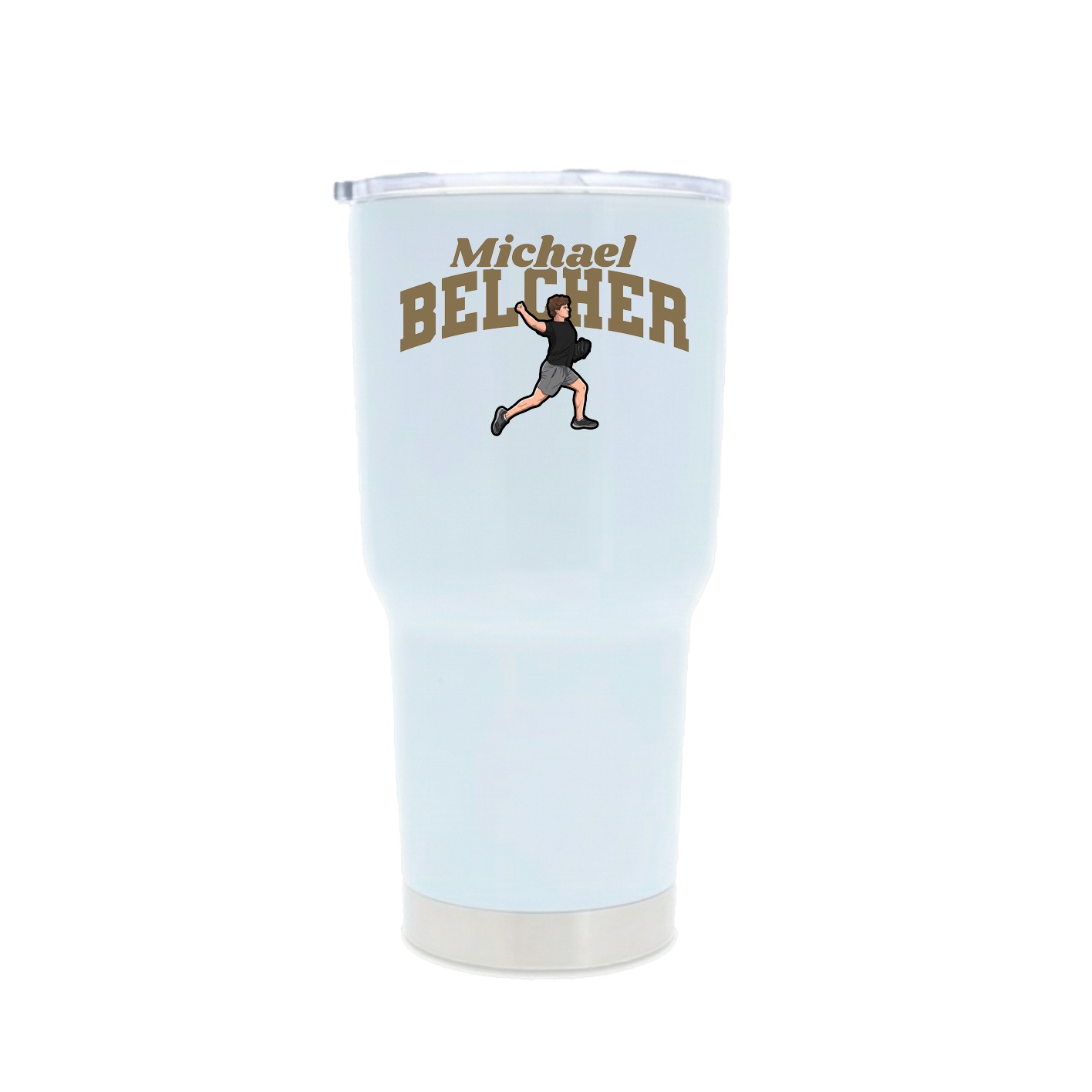 30oz Stainless Steel Tumbler — Signature Arch in White