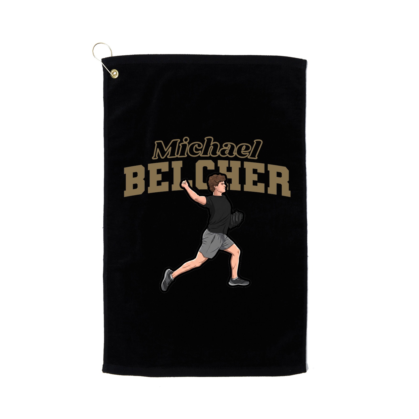 Golf Towel — Name Arch in Black