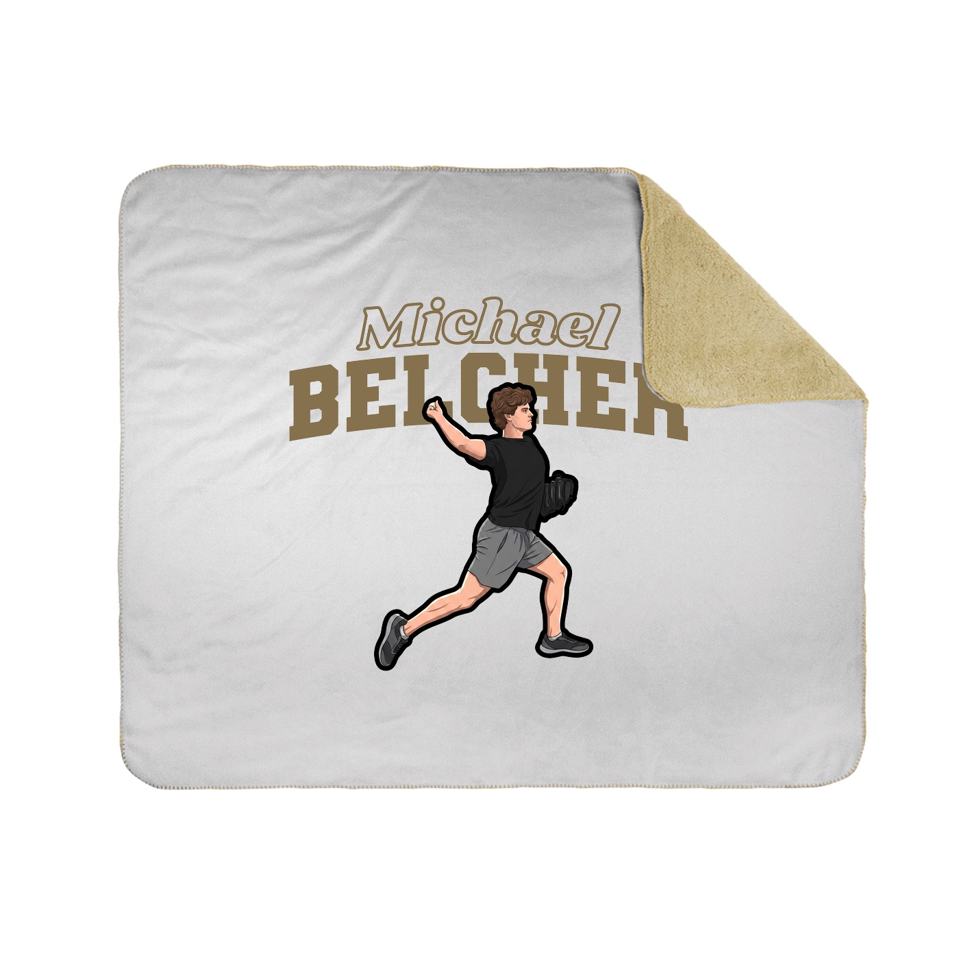 Throw Blanket — Name Arch in White