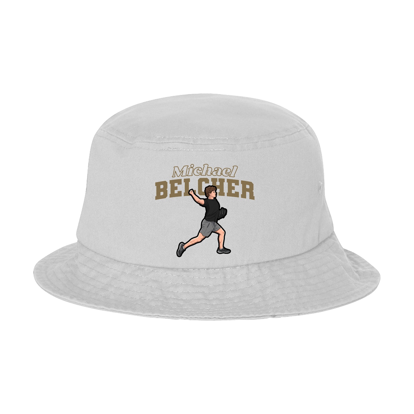 Bucket Cap — Name Arch in White