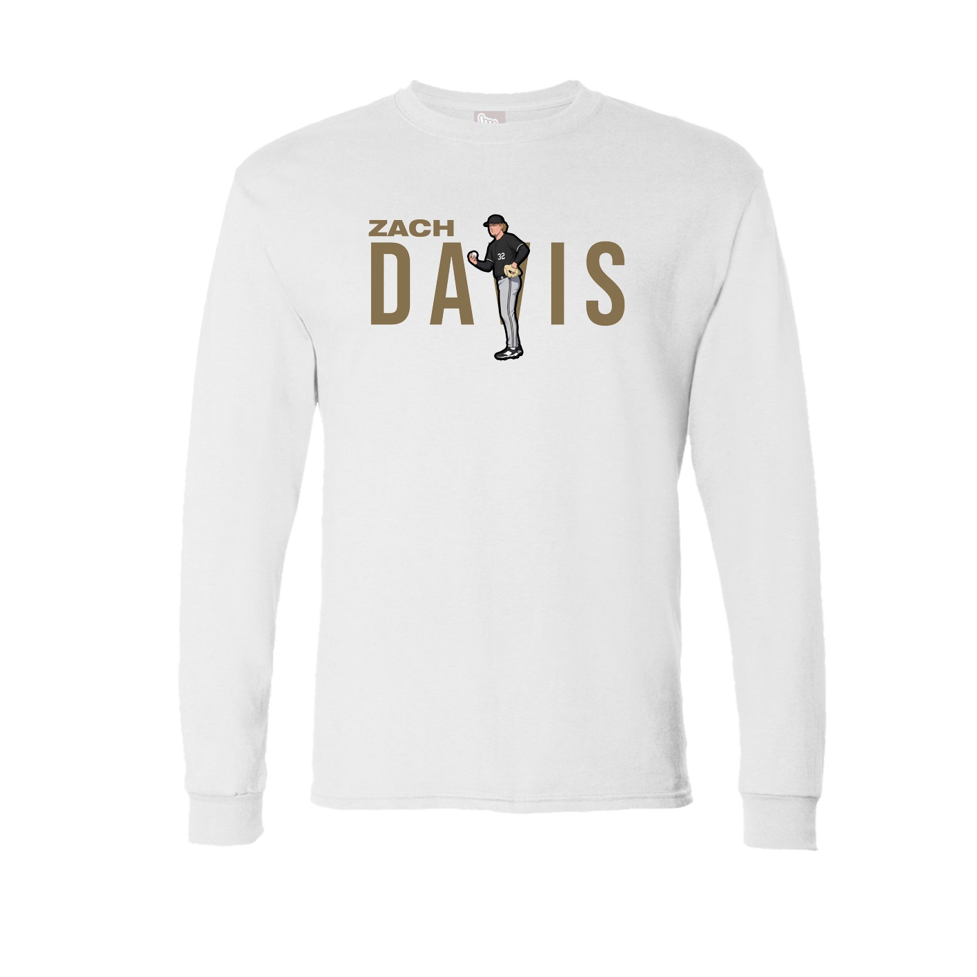 Long Sleeve Tee — Player Name in White