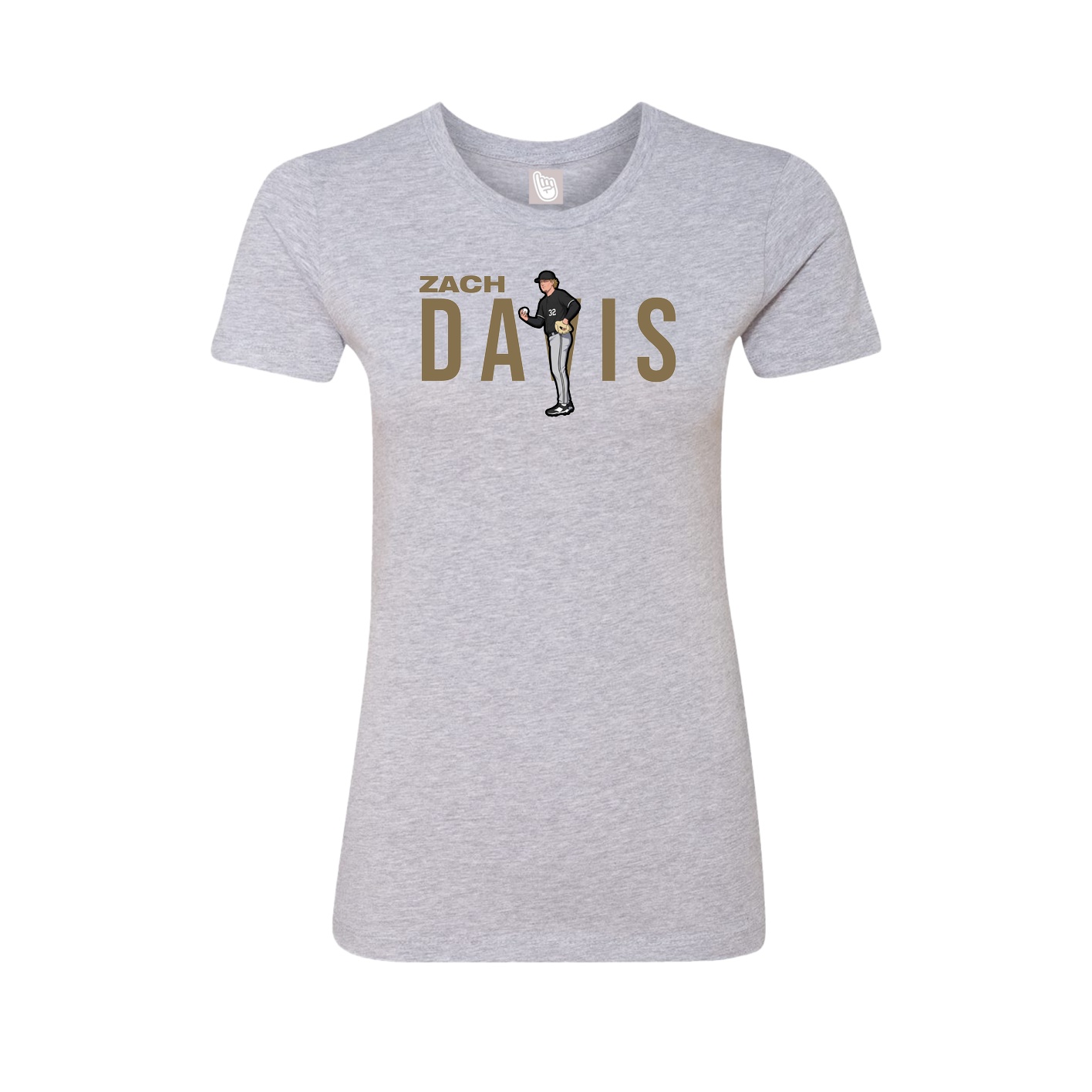 Fitted Women's Tee — Player Name in Grey