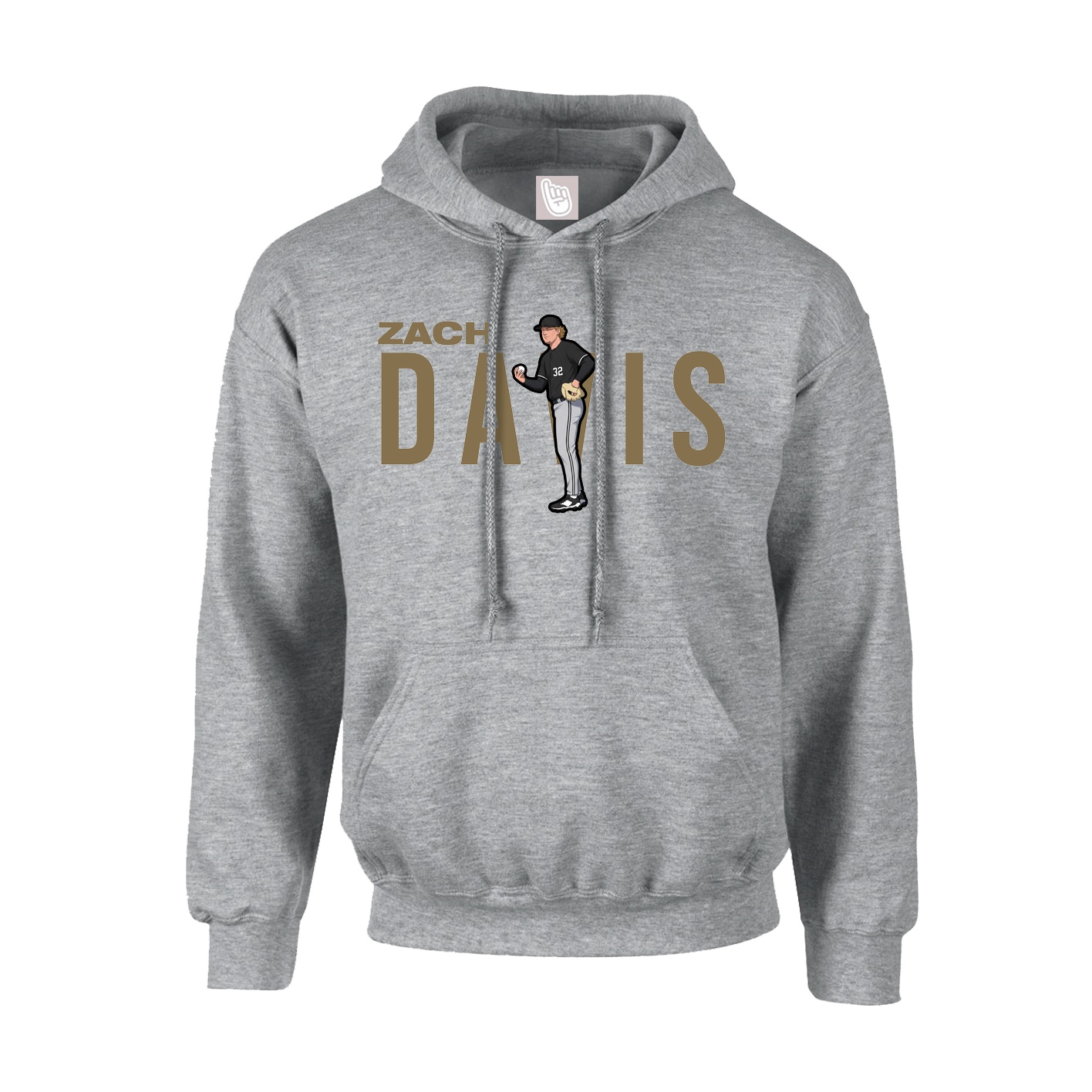 Youth Hoodie — Player Name in Grey
