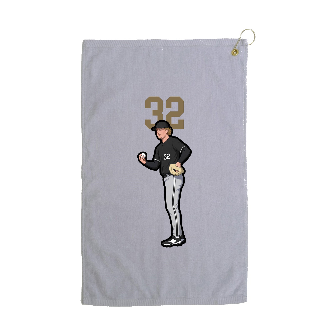 Golf Towel — Number Top in Grey