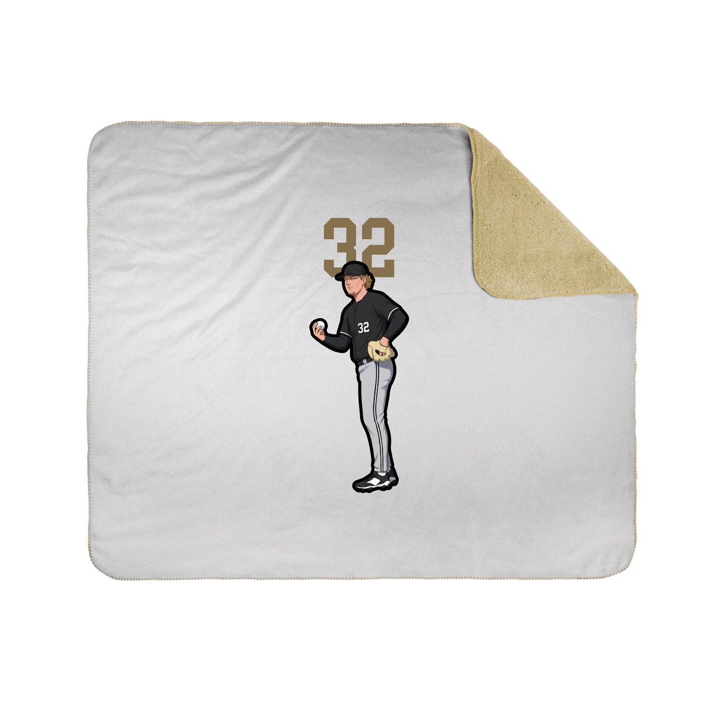 Throw Blanket — Number Top in White