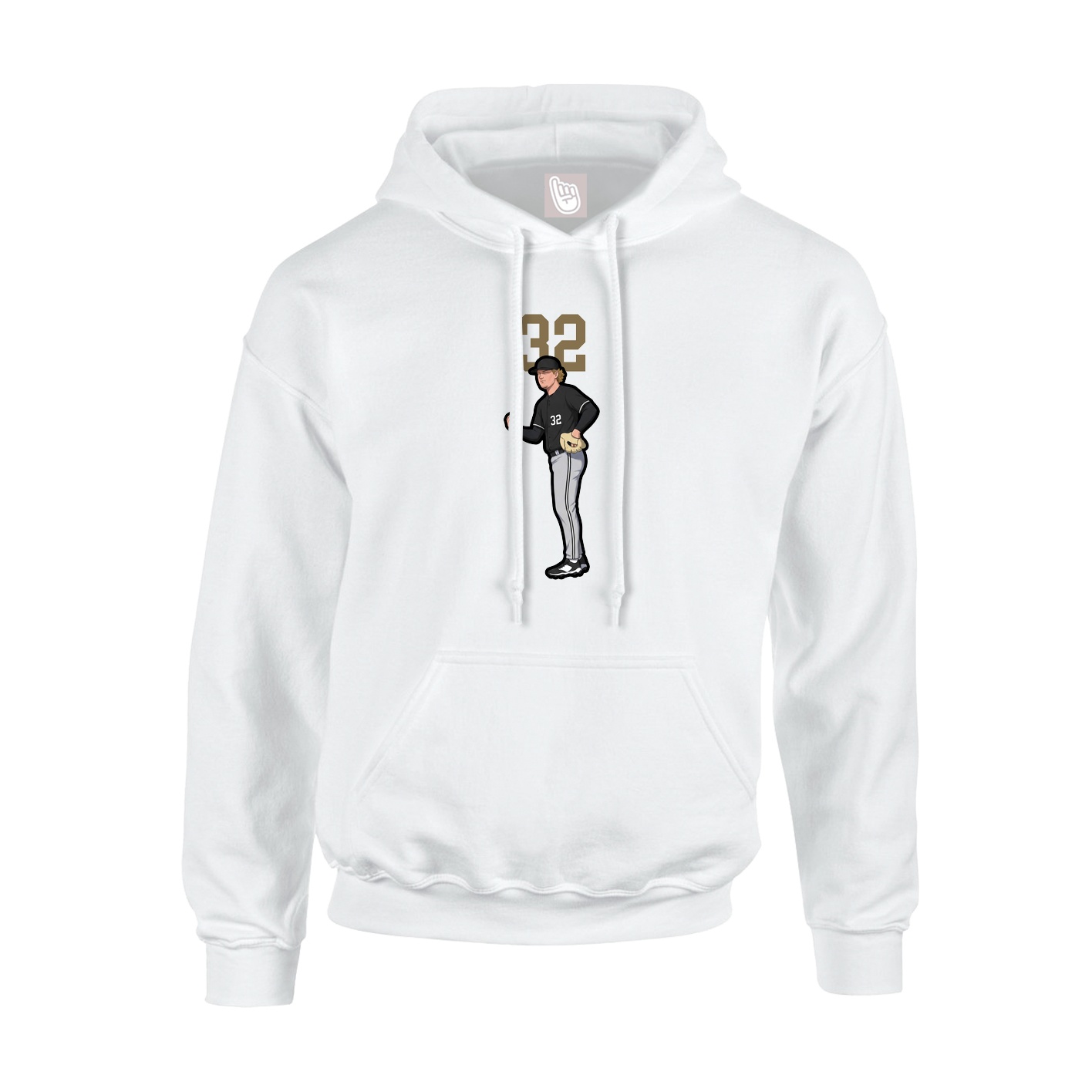 Youth Hoodie — Number Top in White