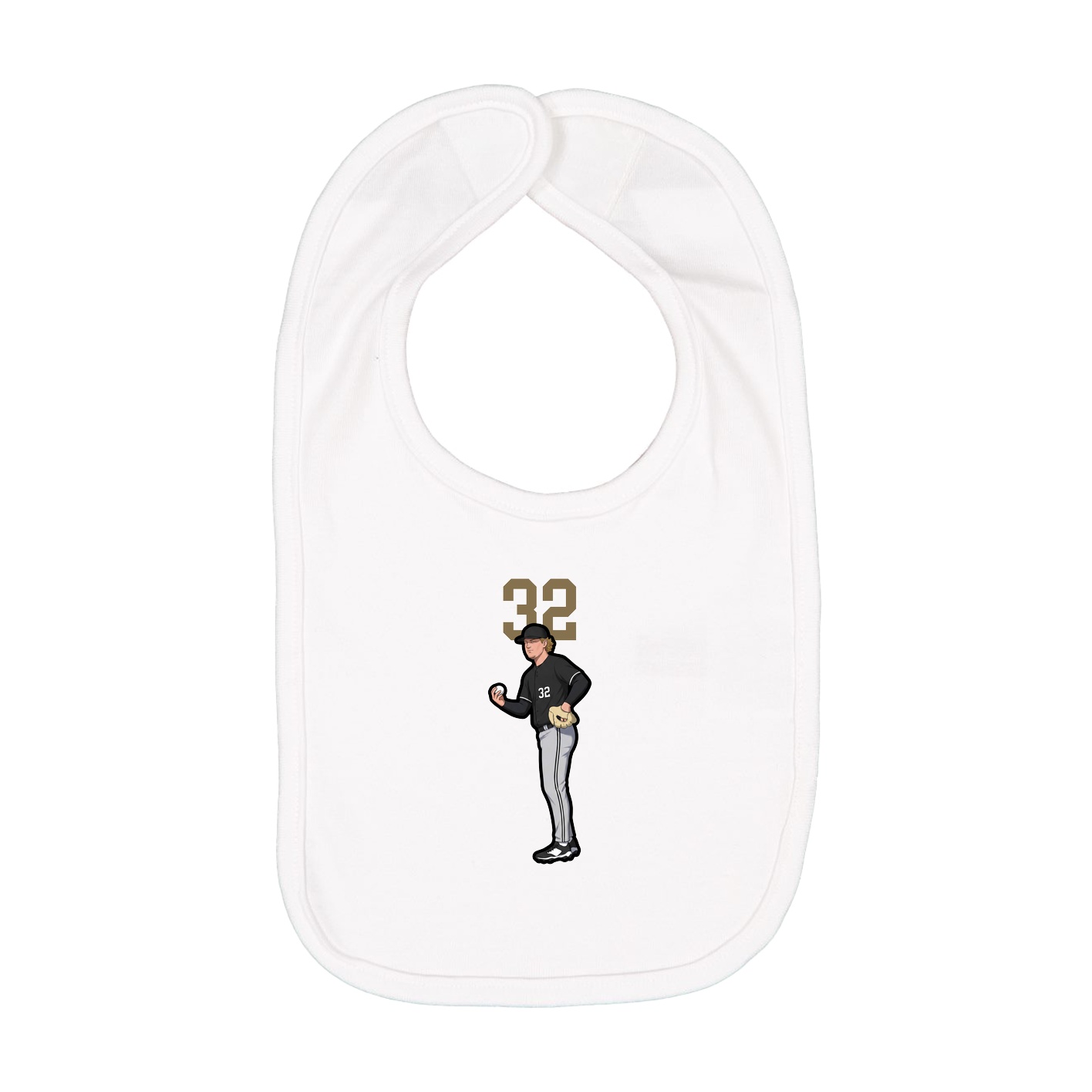 Infant Bib — Number Top in White