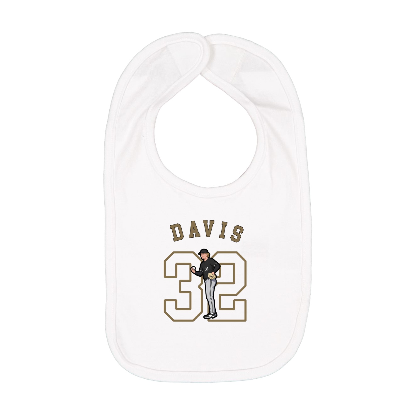 Infant Bib — Shirsey Arch in White