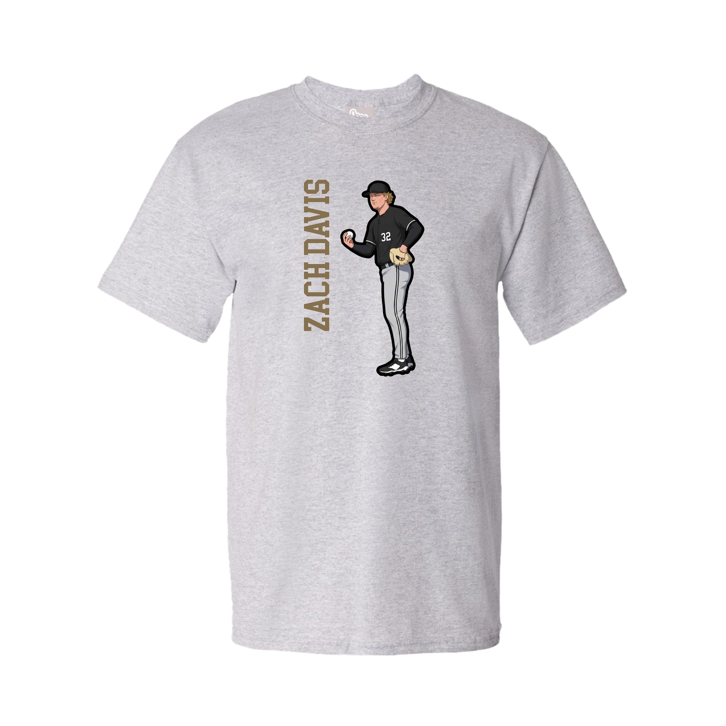 Youth Tee — Name Vertical in Grey