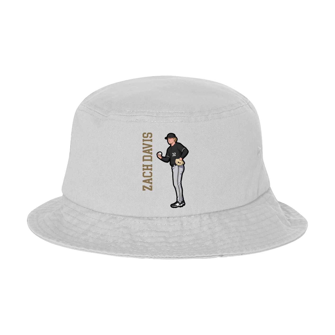 Bucket Cap — Name Vertical in White