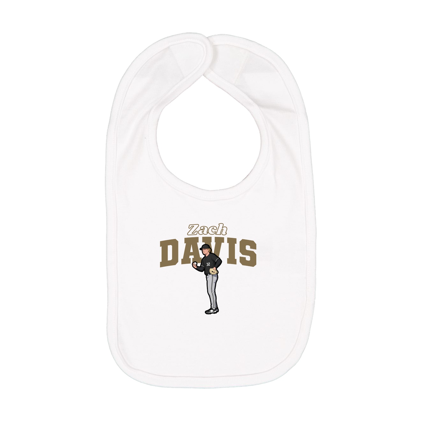 Infant Bib — Name Arch in White