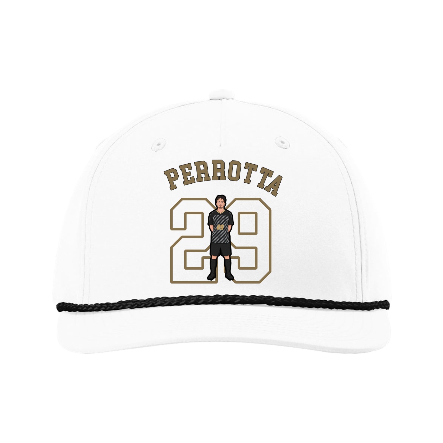 Five-Panel Classic Rope Cap — Shirsey Arch in White