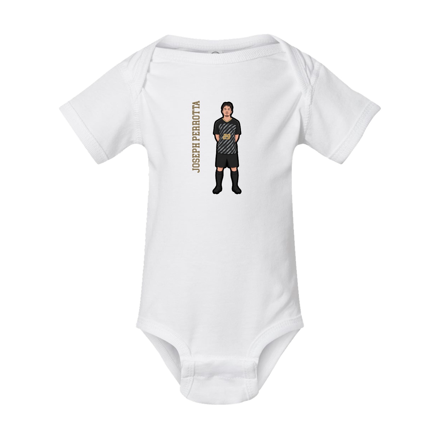 Baby Onesie — Name Vertical in White