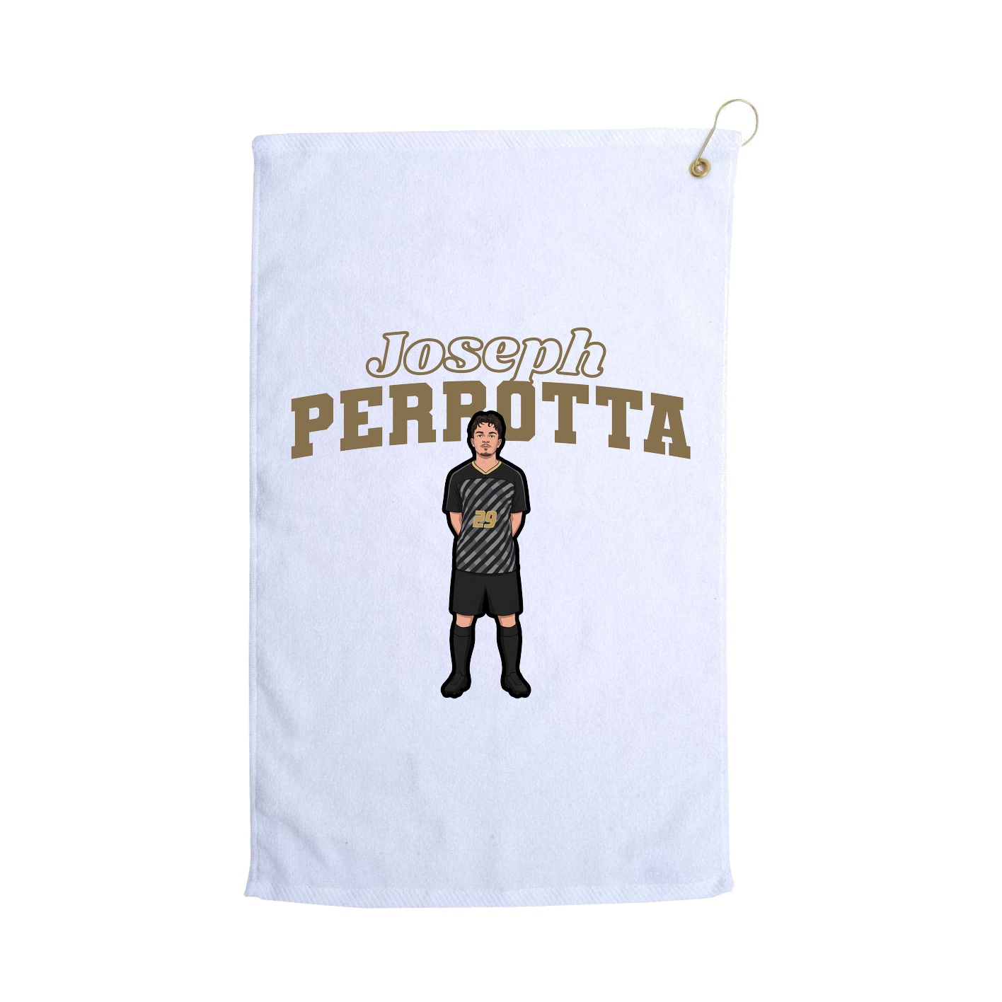 Golf Towel — Name Arch in White