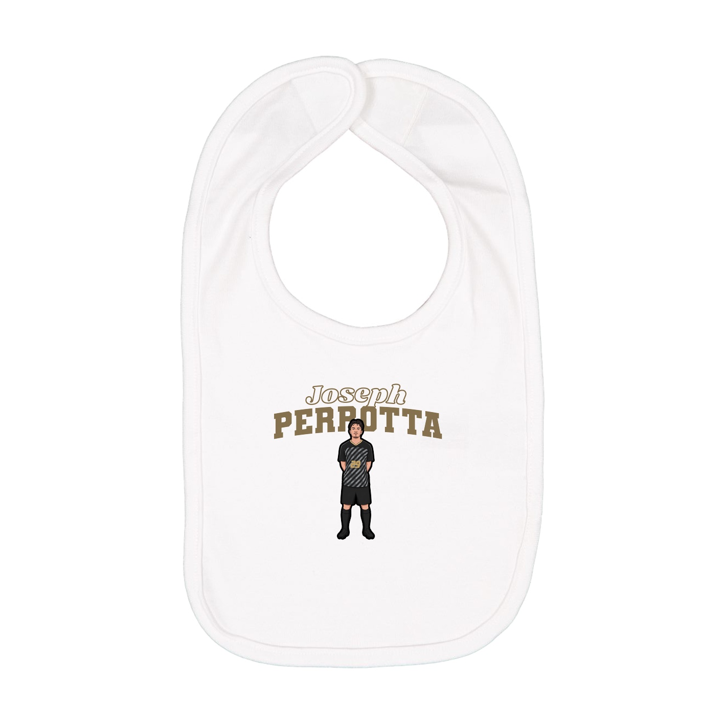 Infant Bib — Name Arch in White