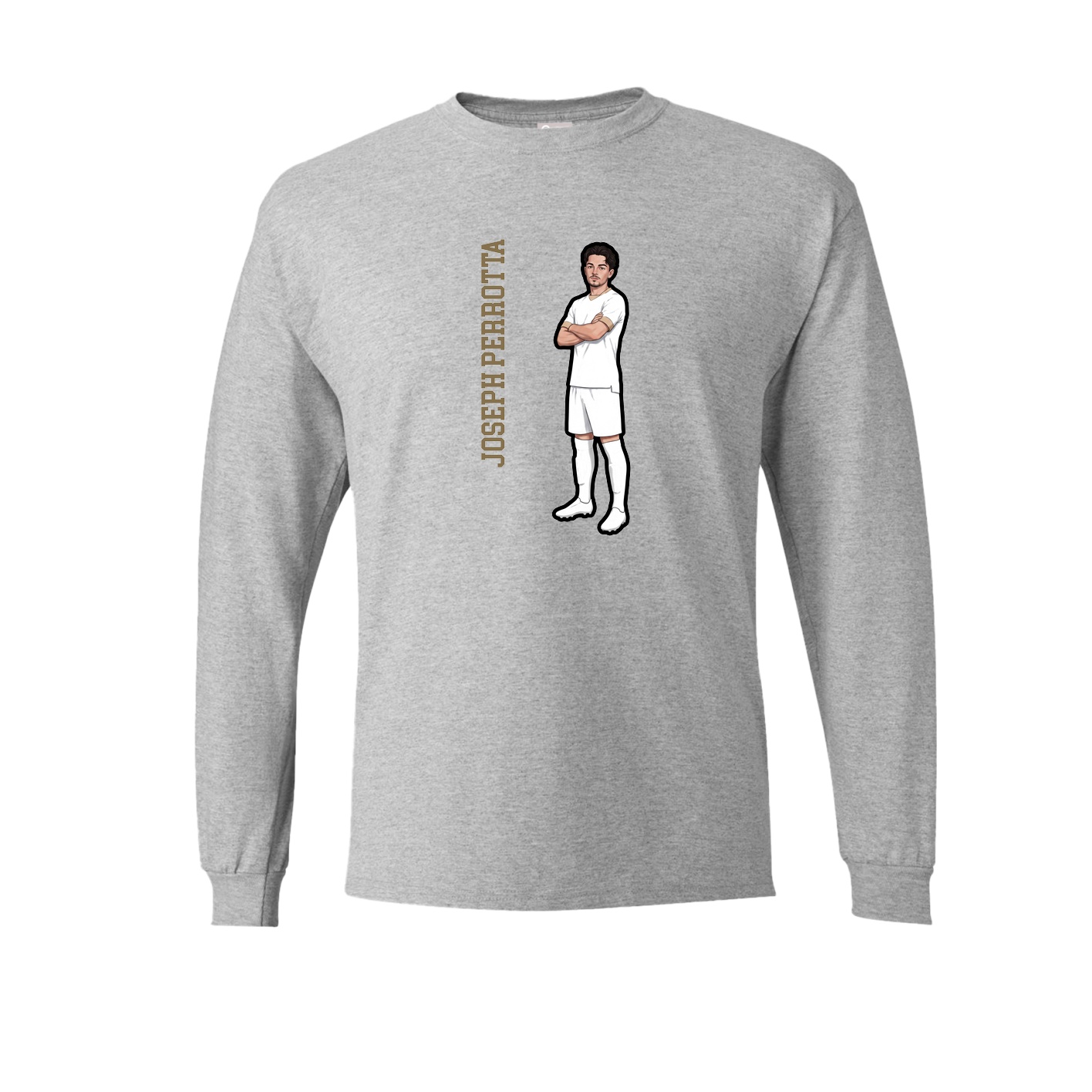 Long Sleeve Tee — Name Vertical in Grey