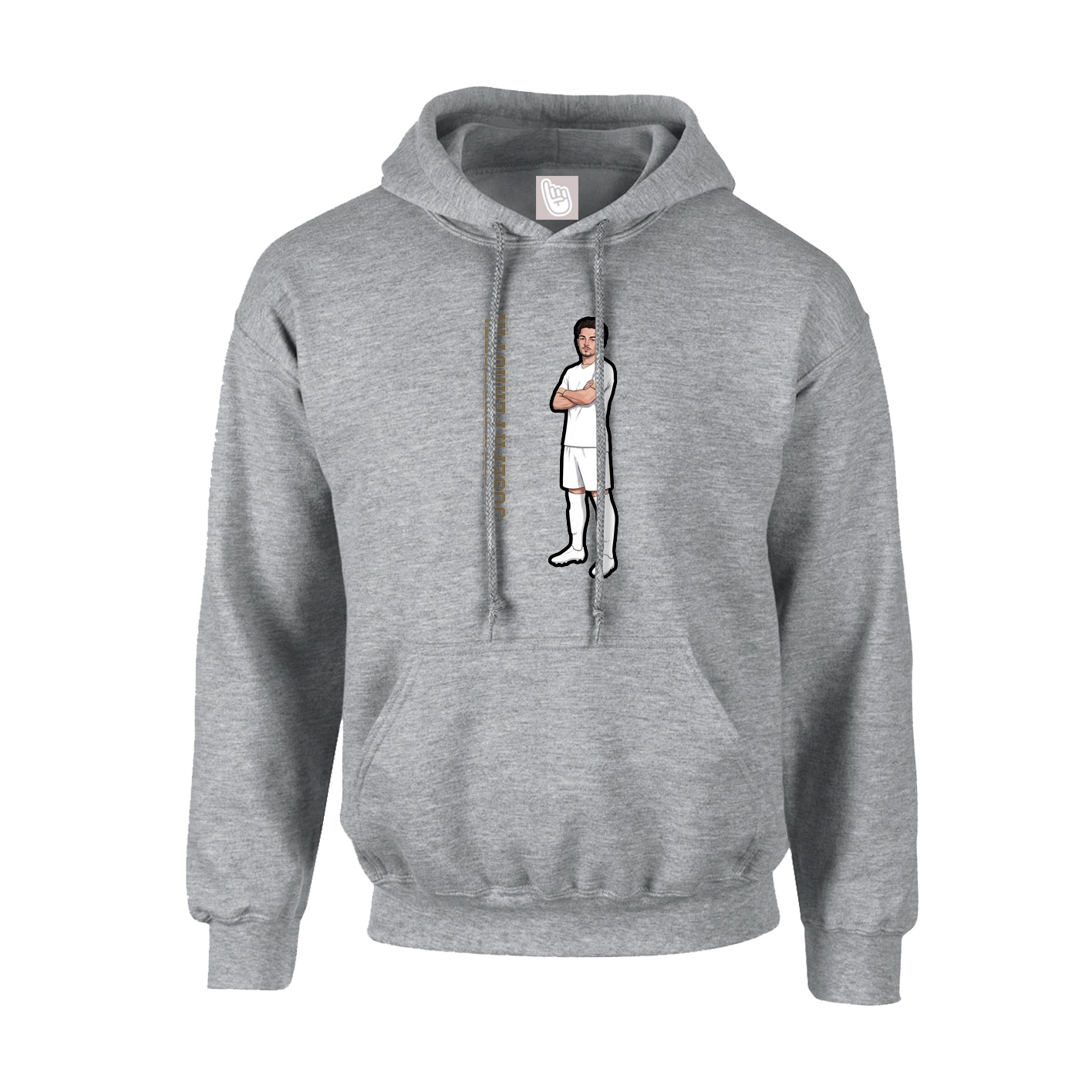Hoodie — Name Vertical in Grey