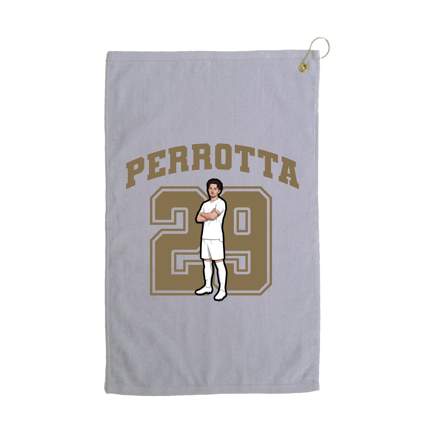 Golf Towel — Number in Grey