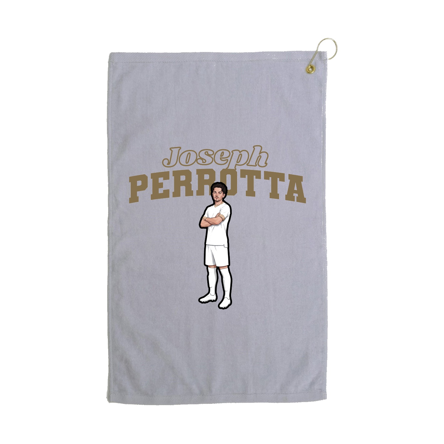 Golf Towel — Name Arch in Grey