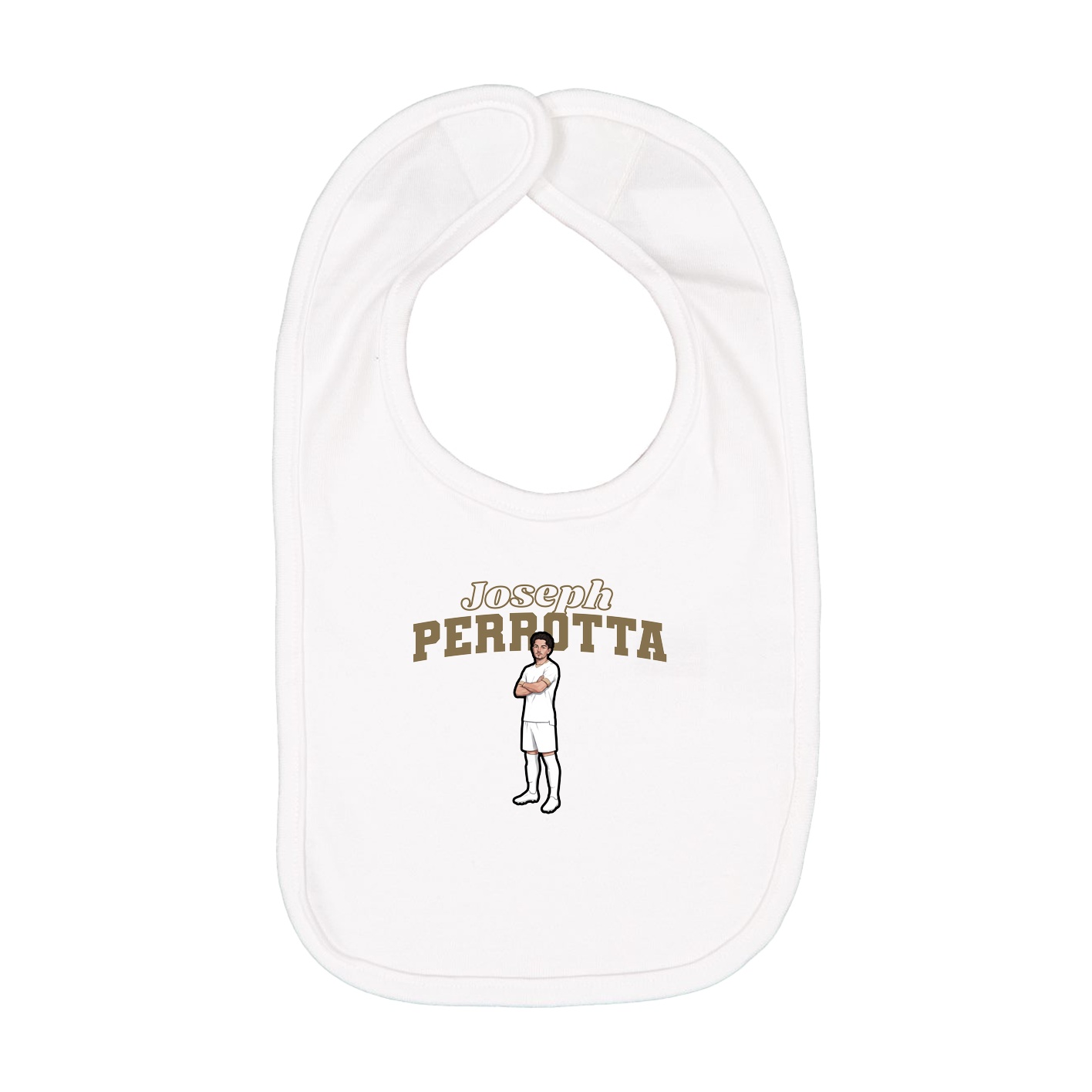 Infant Bib — Name Arch in White