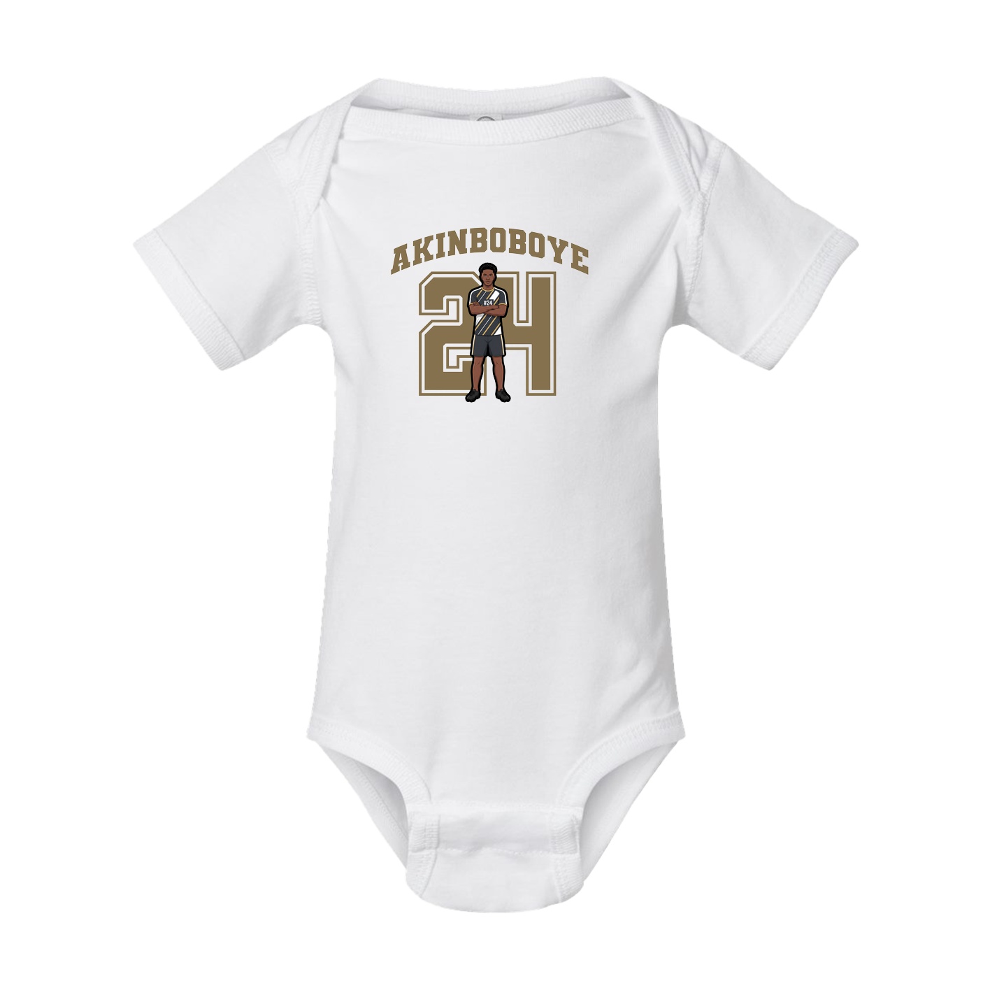Baby Onesie — Number in White
