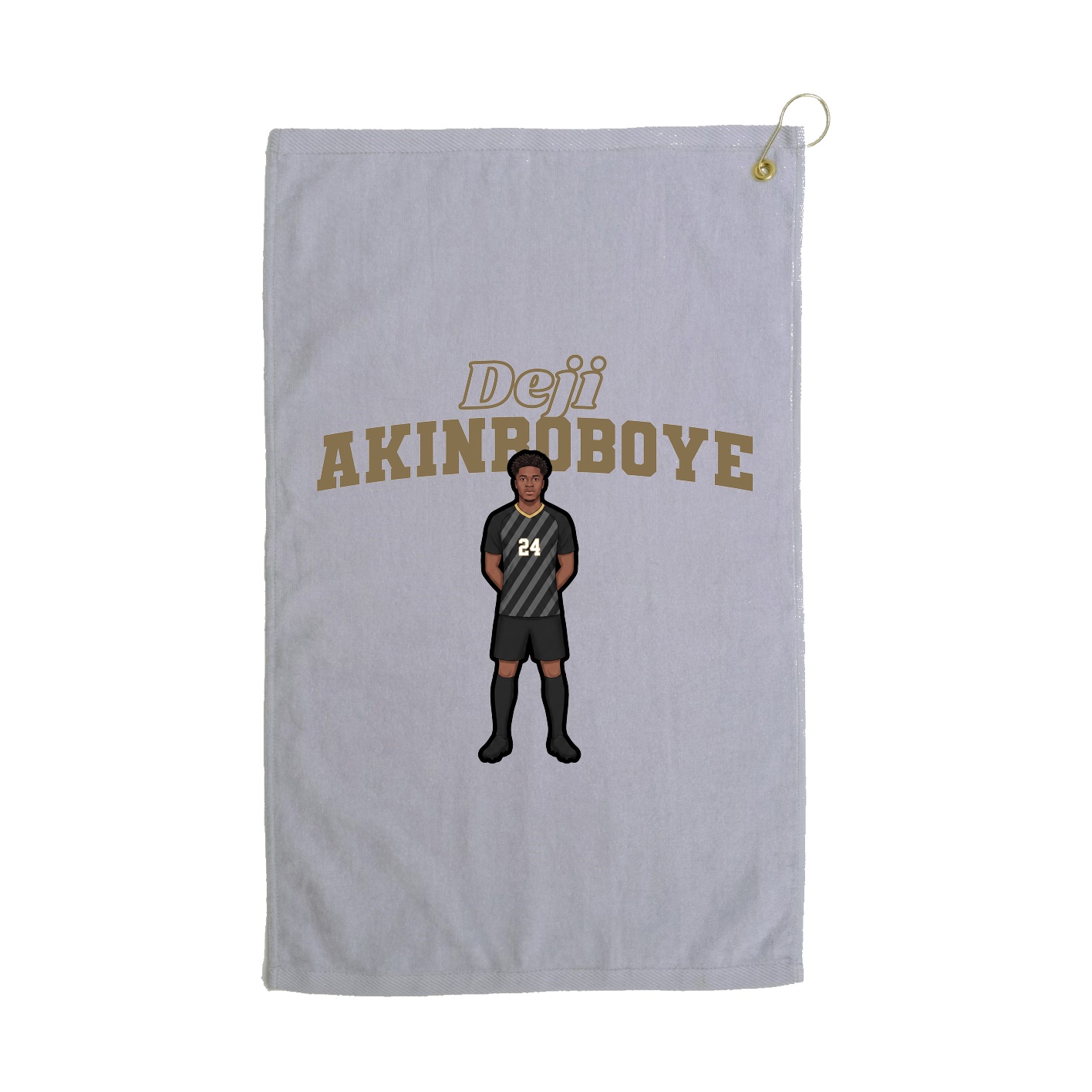 Golf Towel — Name Arch in Grey