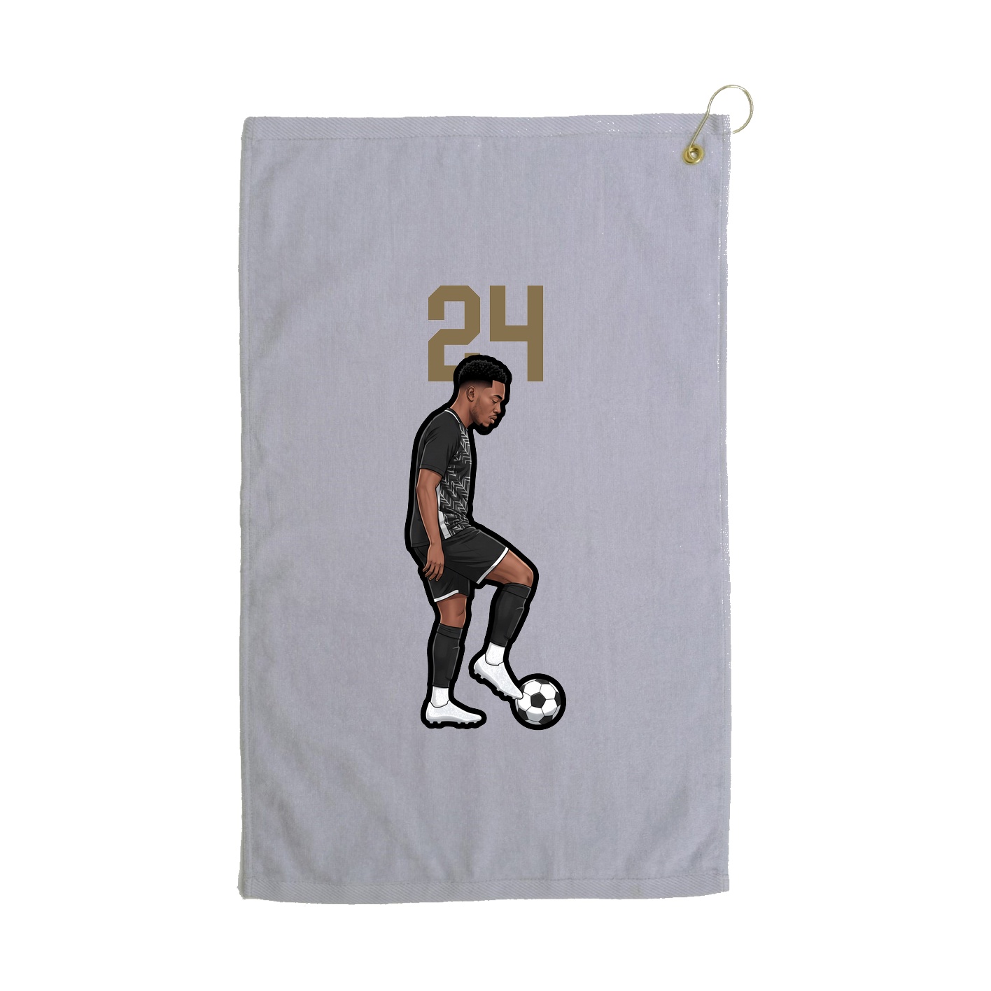 Golf Towel — Number Top in Grey